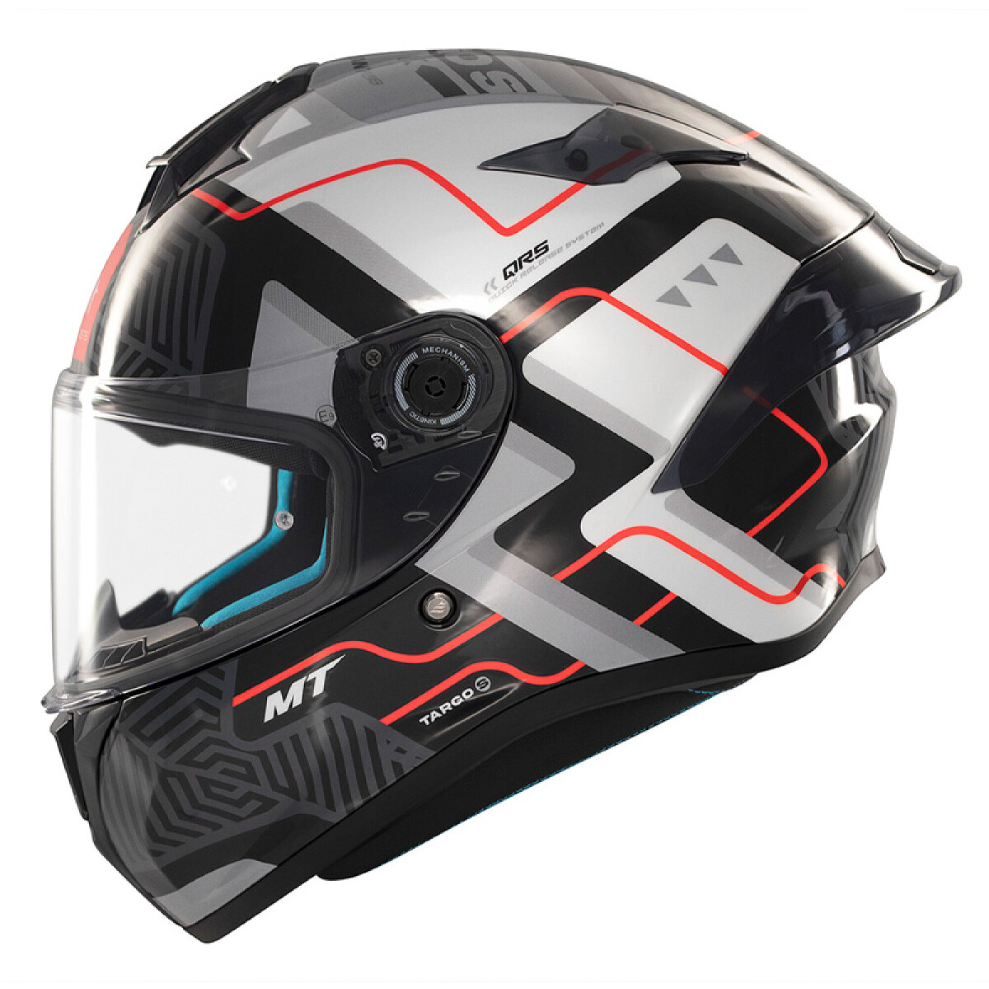 Casque MT Helmets Targo S Brik C0 Noir Blanc Brillant - L