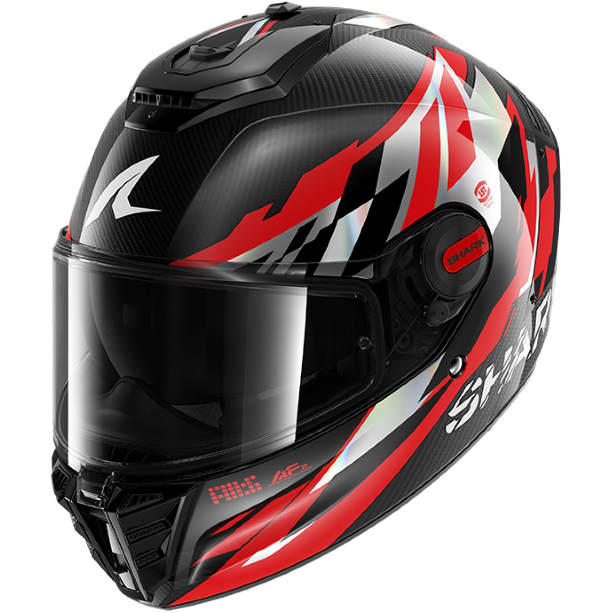 Casque Shark Spartan RS Carbon Raceblock Carbone Chrome Rouge - L