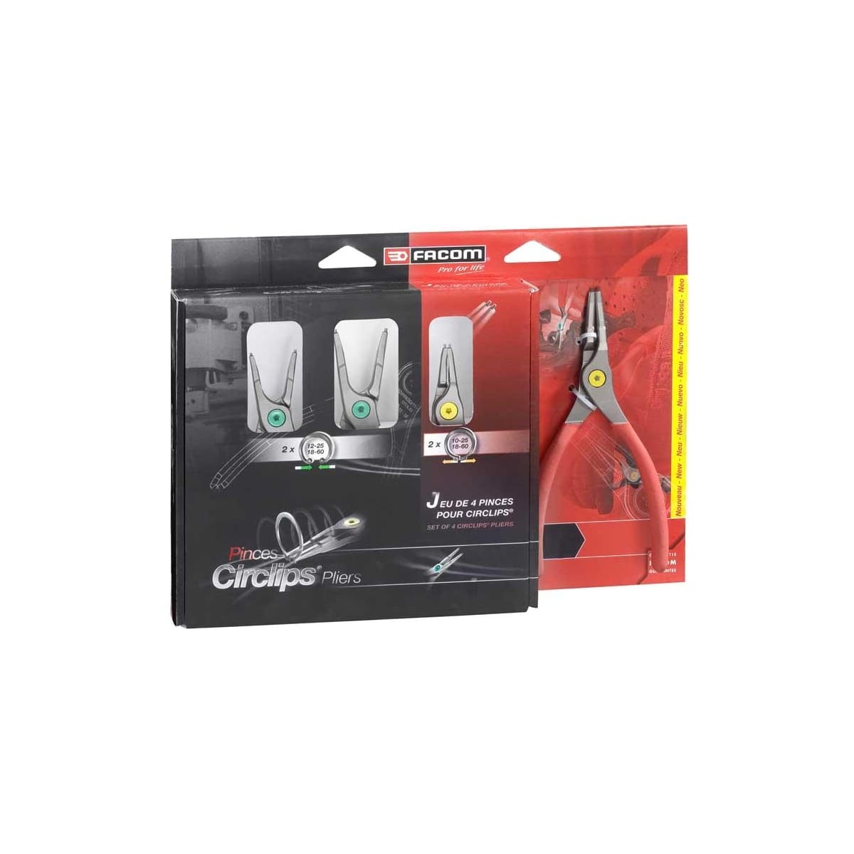 Jeu de 4 pinces Facom à Circlips