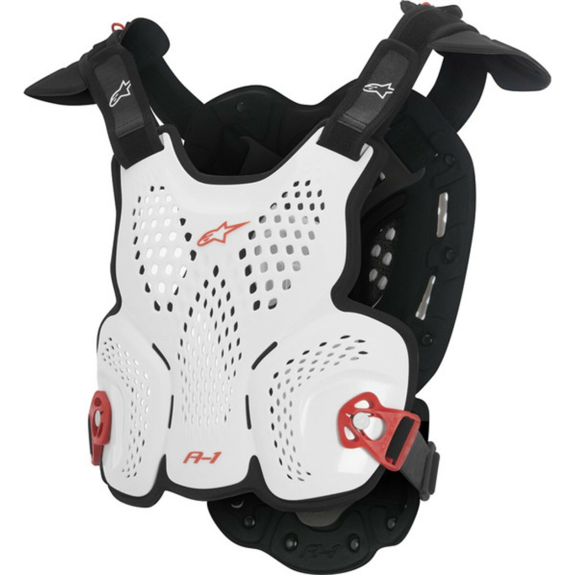 Plastron Alpinestars A-1 Blanc Noir Rouge - M/L