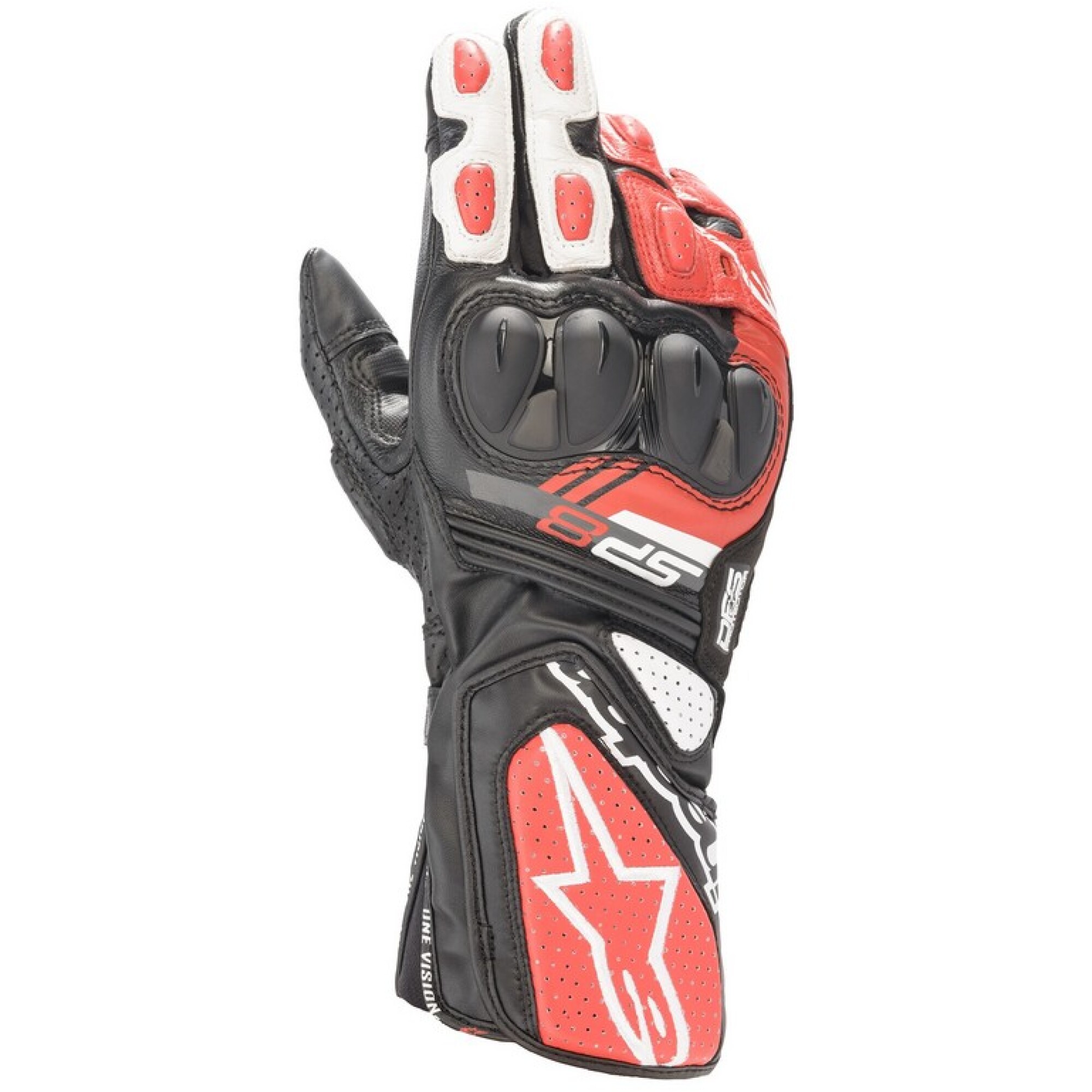 Gants Alpinestars SP-8 V3 Noir Blanc Rouge Fluo - 2XL