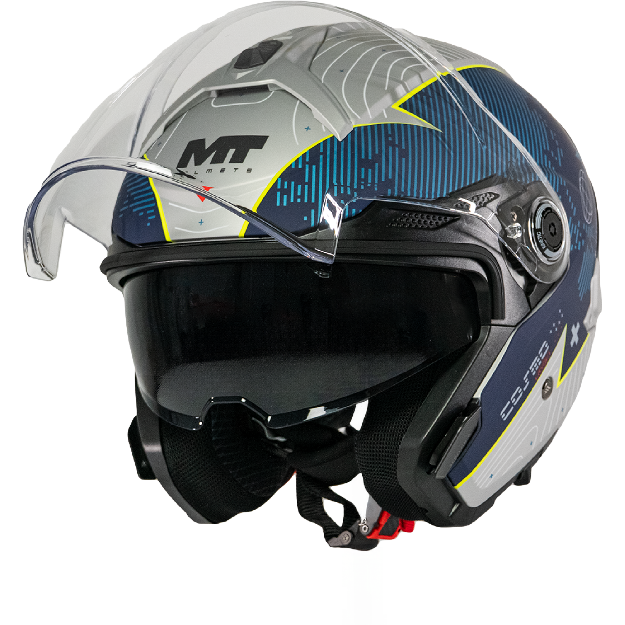 Casque MT Helmets Cosmo SV Layout C7 Gris Bleu - L