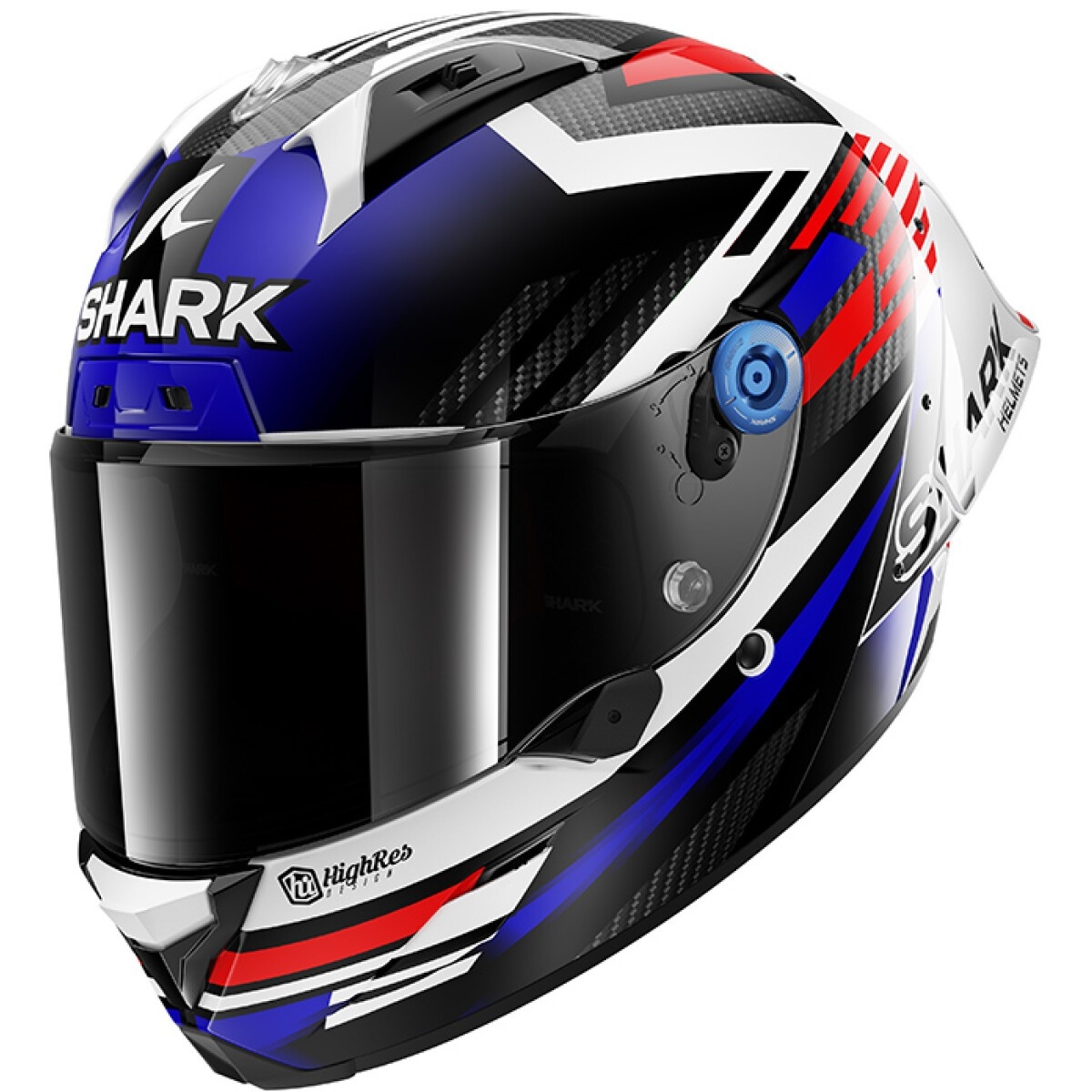 CASQUE SHARK AERON GP FIM RACING FIRSTLAP NOIR BLANC BLEU ROUGE BRILLANT / L