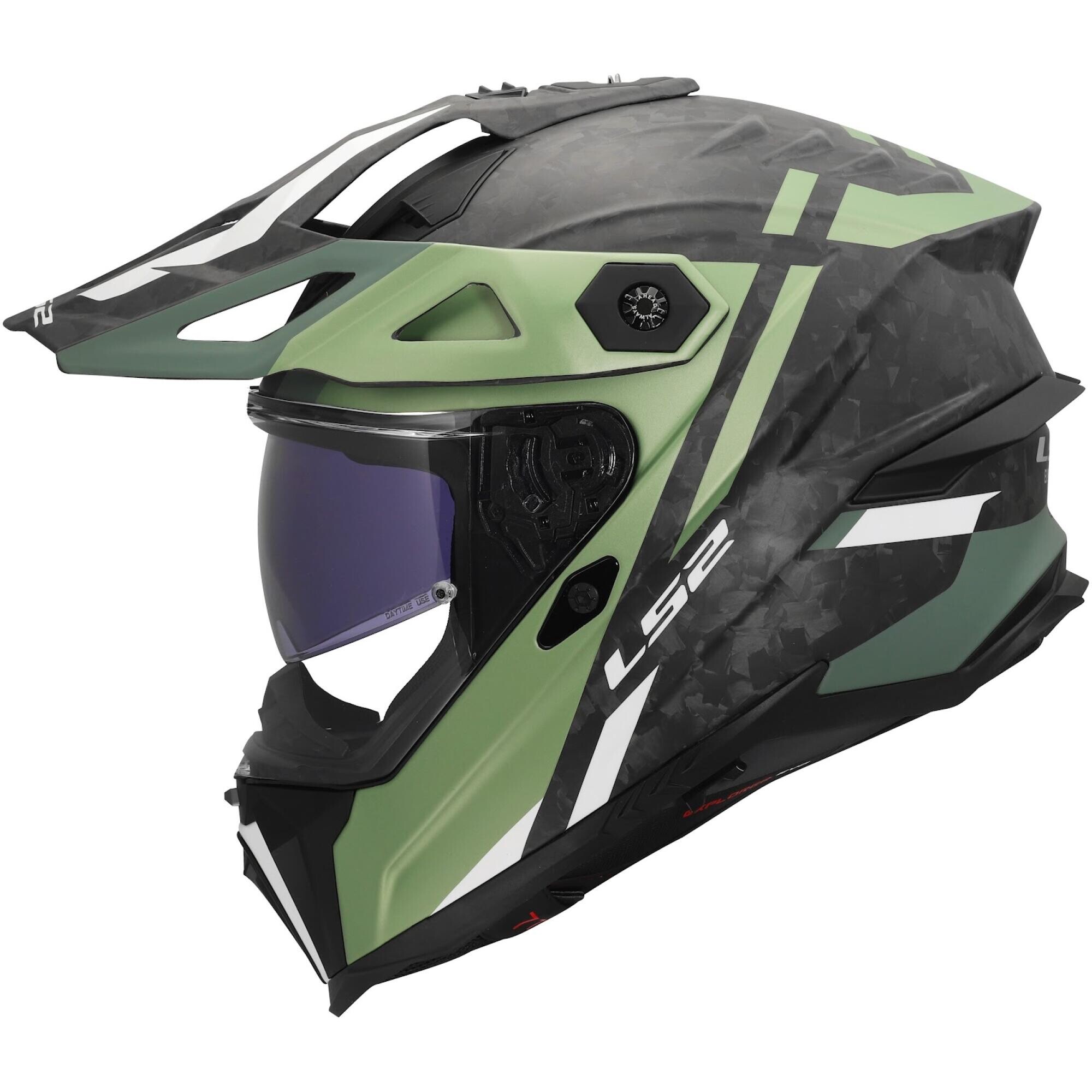 Casque LS2 MX707 Explorer Evo Forged Carbon Zelior Vert - 2XL