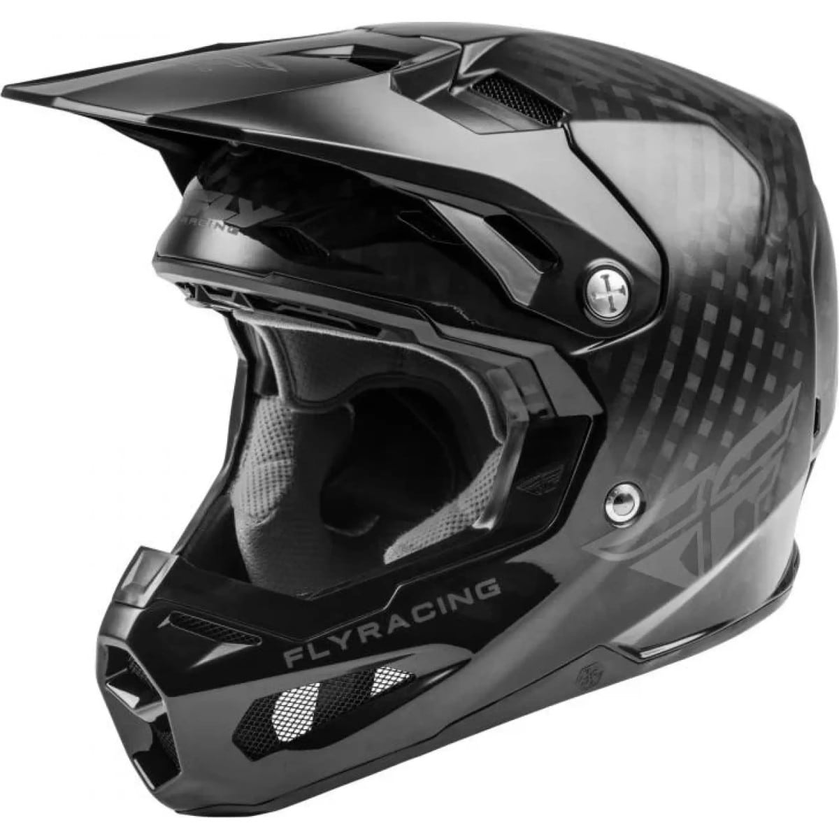 CASQUE CROSS ENFANT FLY RACING FORMULA NOIR CARBON BRILLANT / L