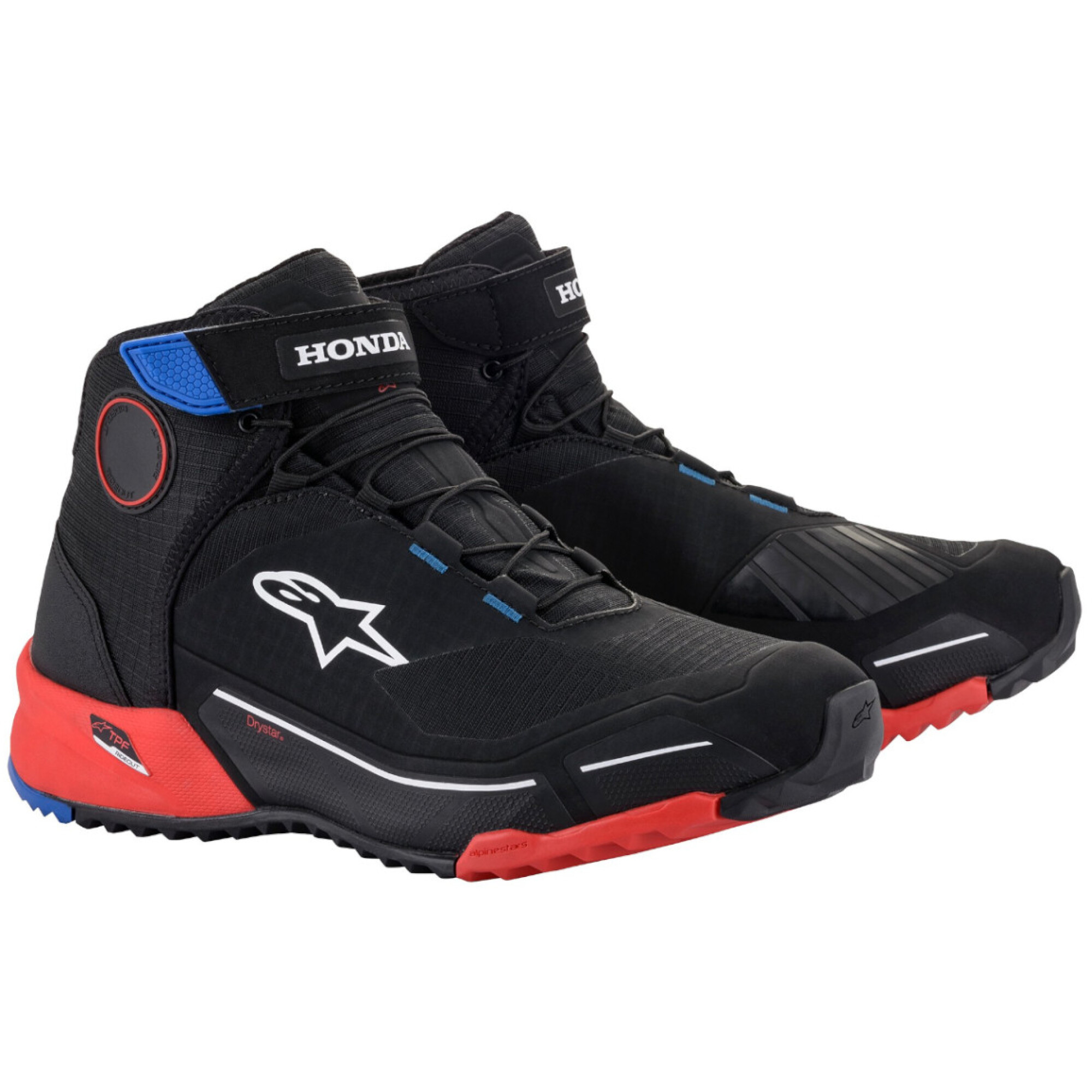 Baskets Alpinestars Honda CR-X Drystar Riding Noir Rouge Bleu - 38