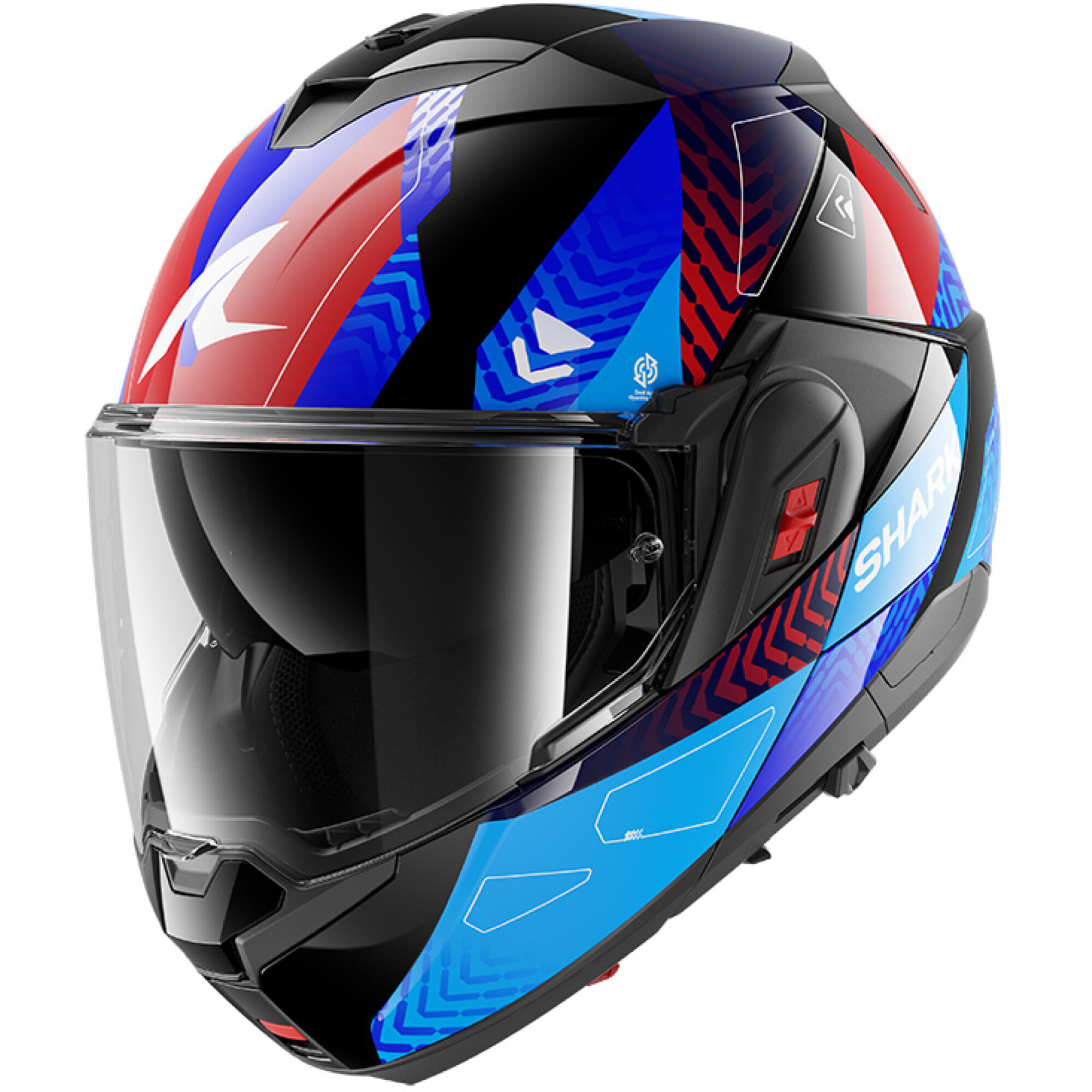 Casque Shark OXO Ready Noir Bleu Rouge - M