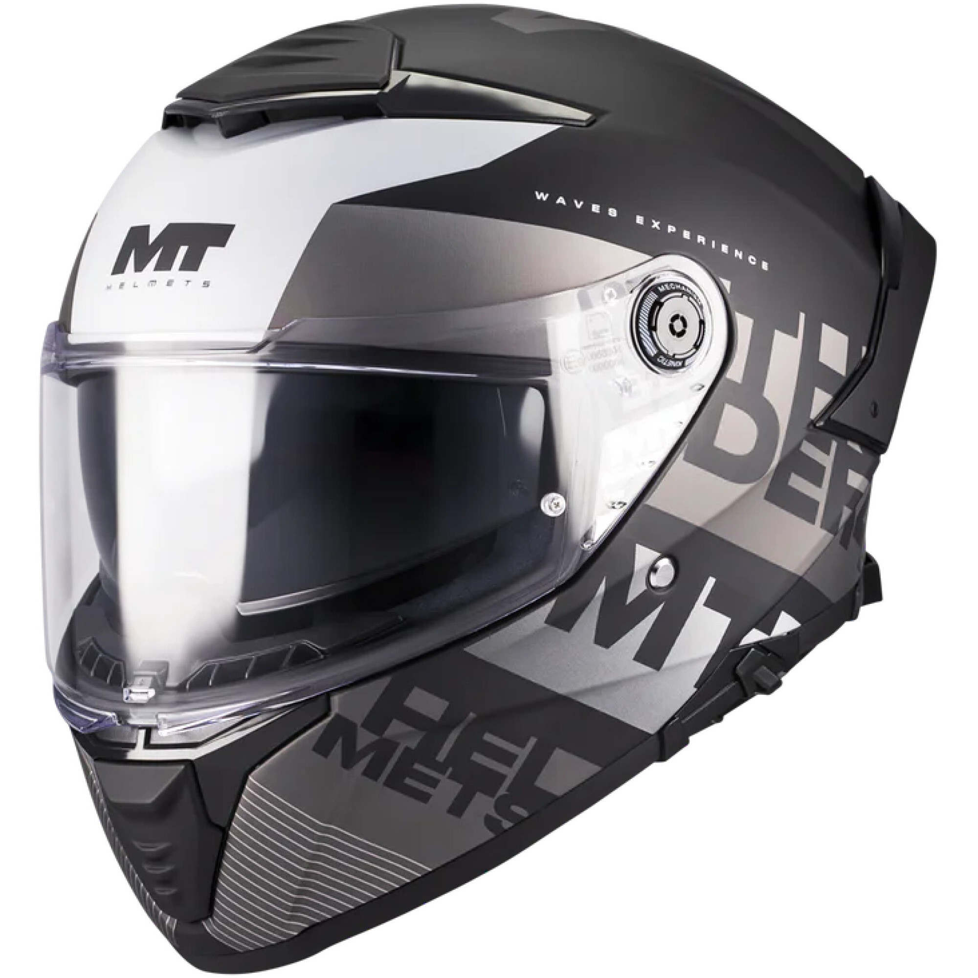 Casque MT Helmets Thunder 4 SV Waves B2 Noir Gris - 2XL