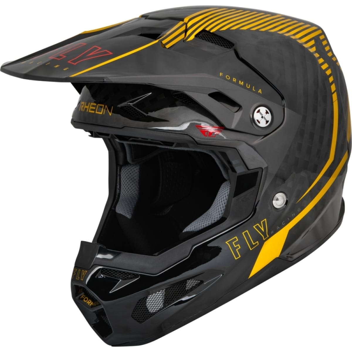 CASQUE CROSS FLY RACING FORMULA CARBON TRACER OR NOIR / XL