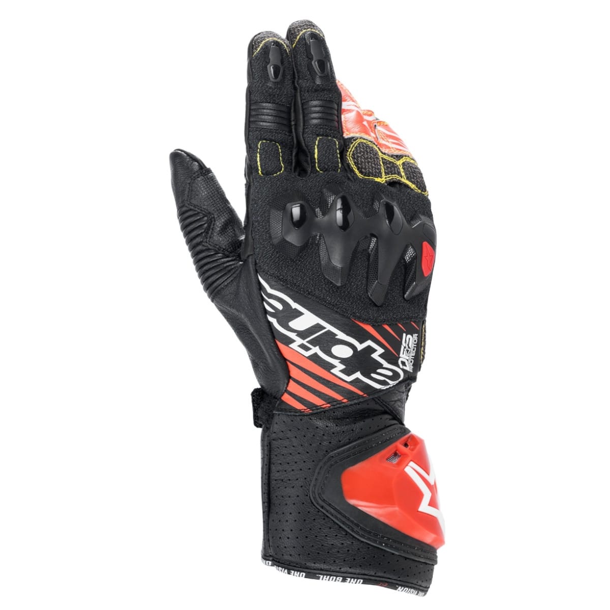 Gants Alpinestars GP Tech V2 Noir Blanc Rouge Fluo