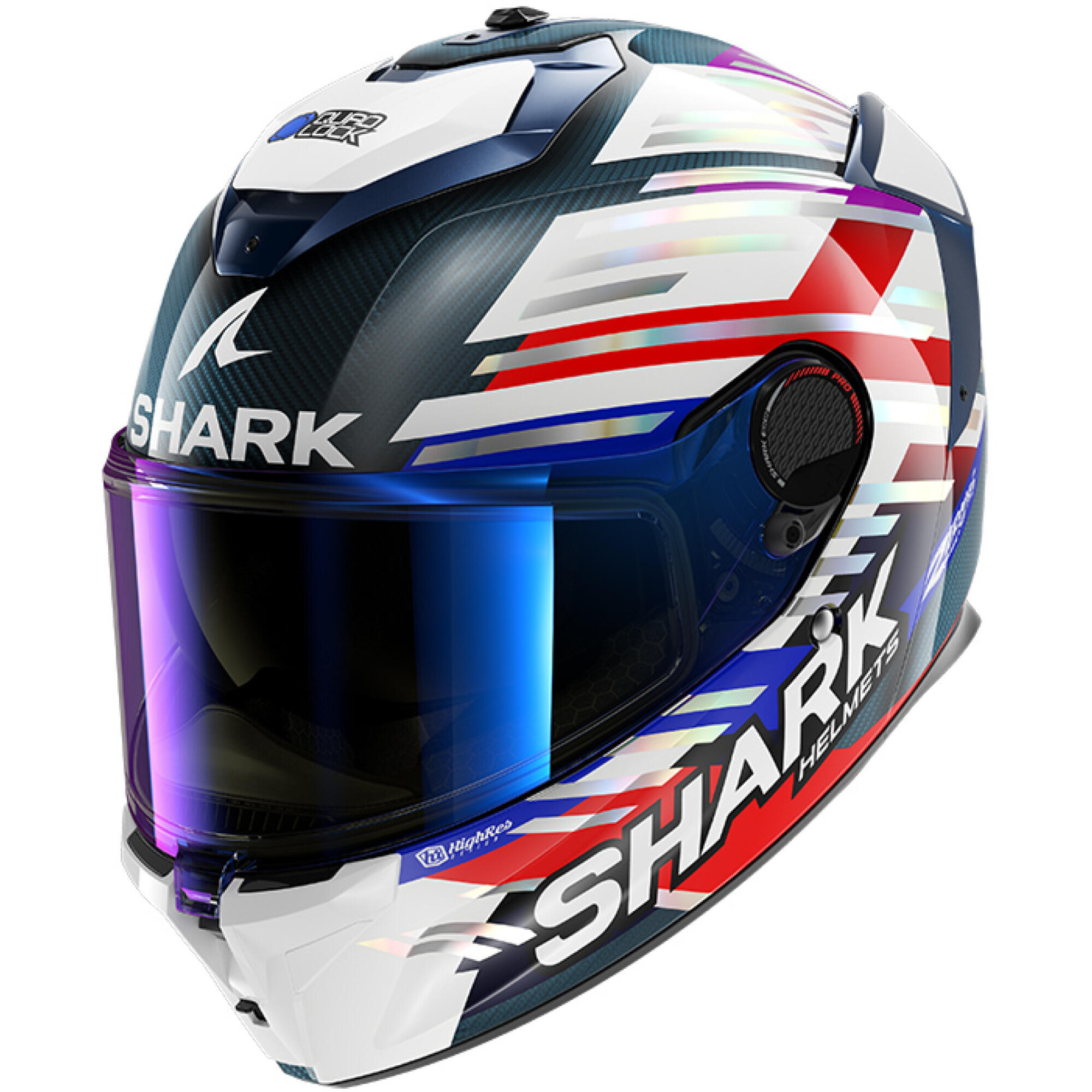 Casque Shark Spartan GT Pro Carbon Replica Zarco GP de France 2026 Carbone Chrome Rouge - M