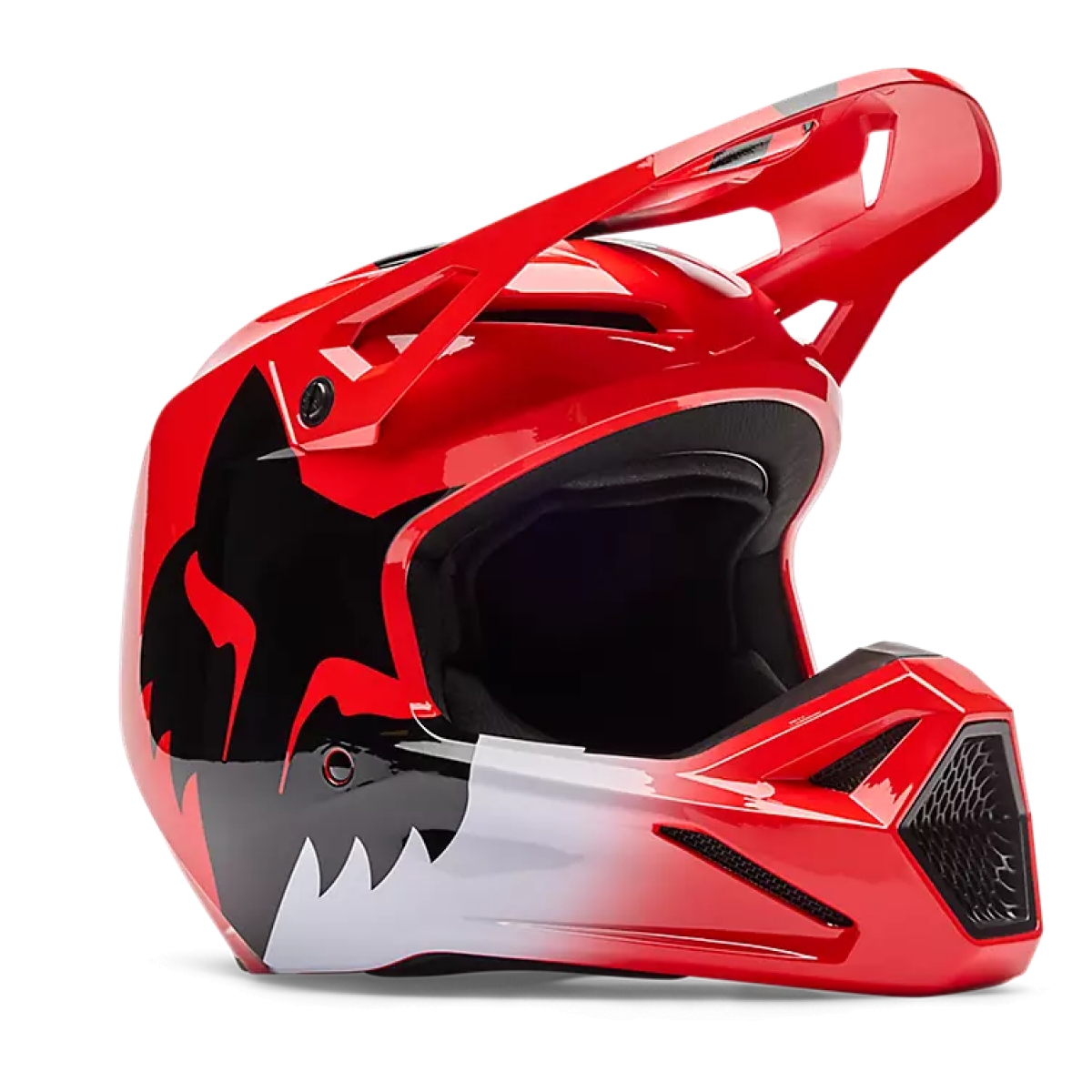 CASQUE CROSS ENFANT FOX V1 SHIELD ROUGE FLUORESCENT / S