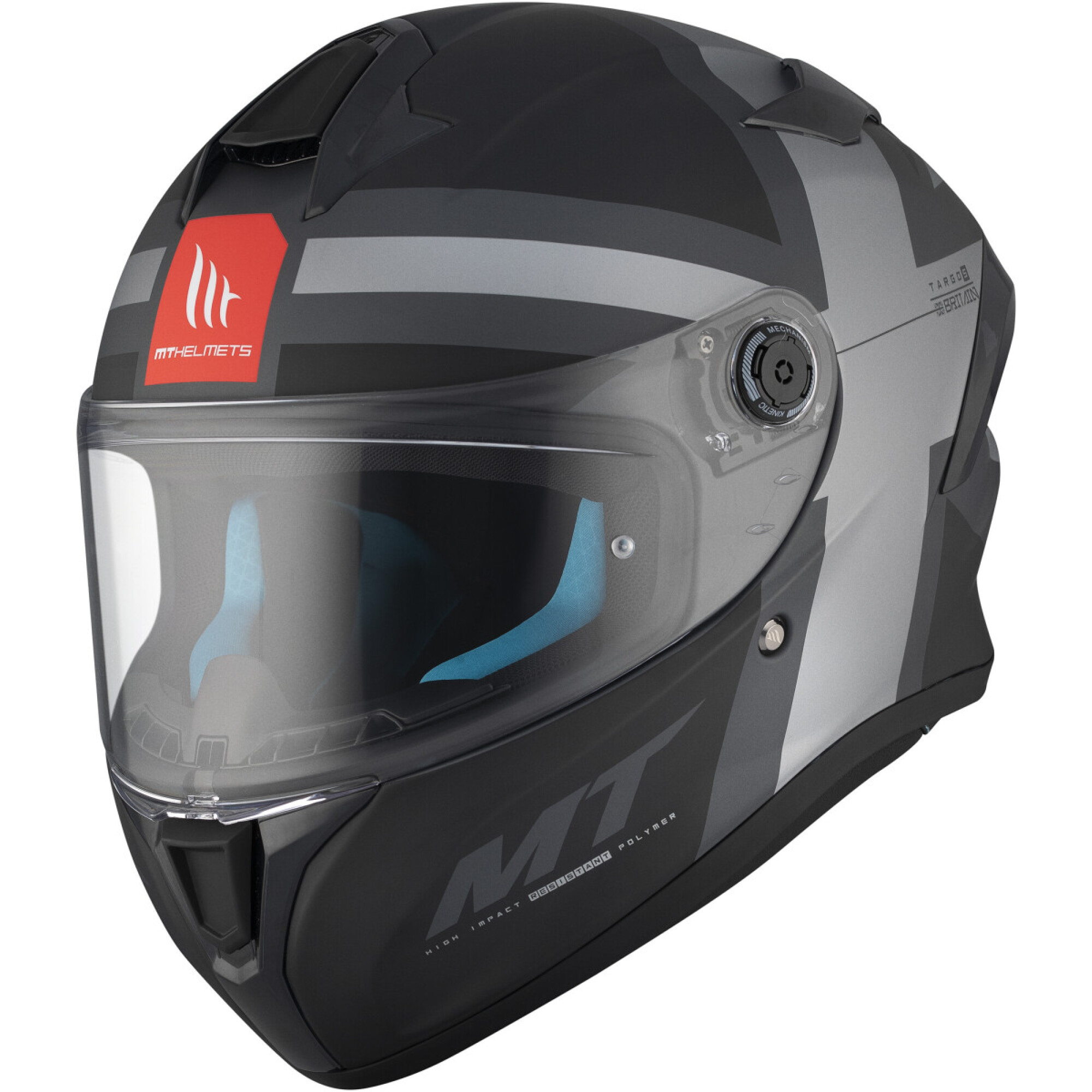 Casque MT Helmets Targo S Britain C2 Noir Mat Titane - L