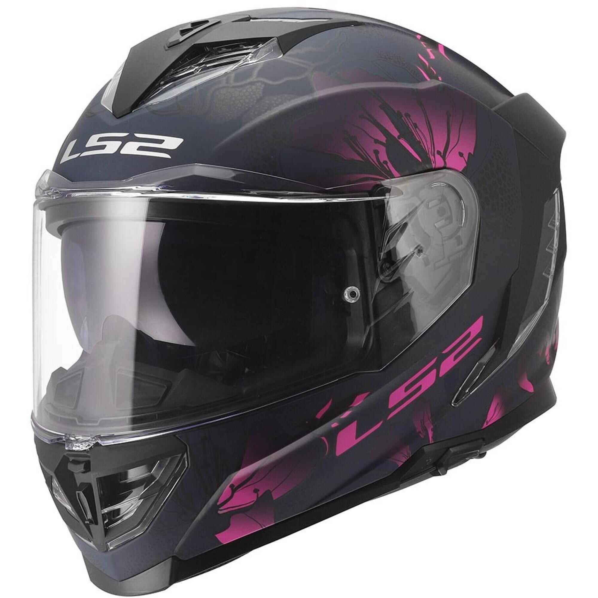 Casque LS2 FF818 Storm III Burst Noir Rose - 2XL