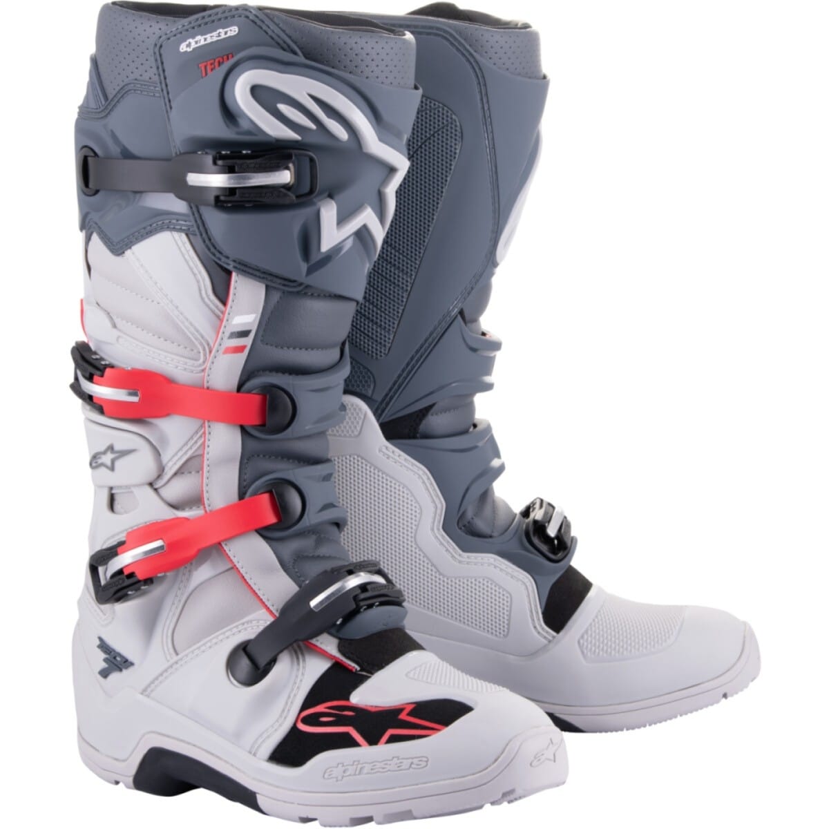 BOTTES ALPINESTARS TECH 7 ENDURO MX25 (42) 8/GRIS BLANC ROUGE 9204