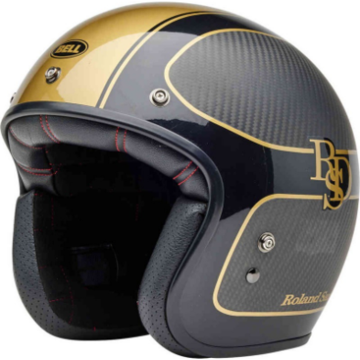 CASQUE BELL CUSTOM 500 CARBON RSD CHECKMATE NOIR OR / S