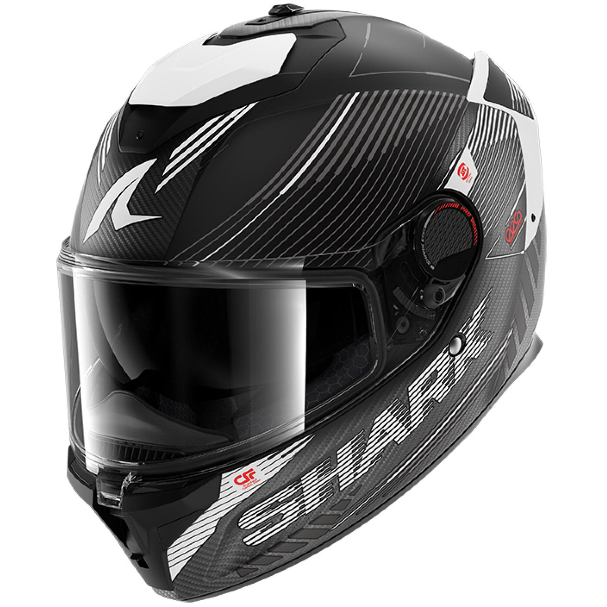 Casque Shark Spartan GT Pro Carbon Axium Carbone Anthracite Blanc - L