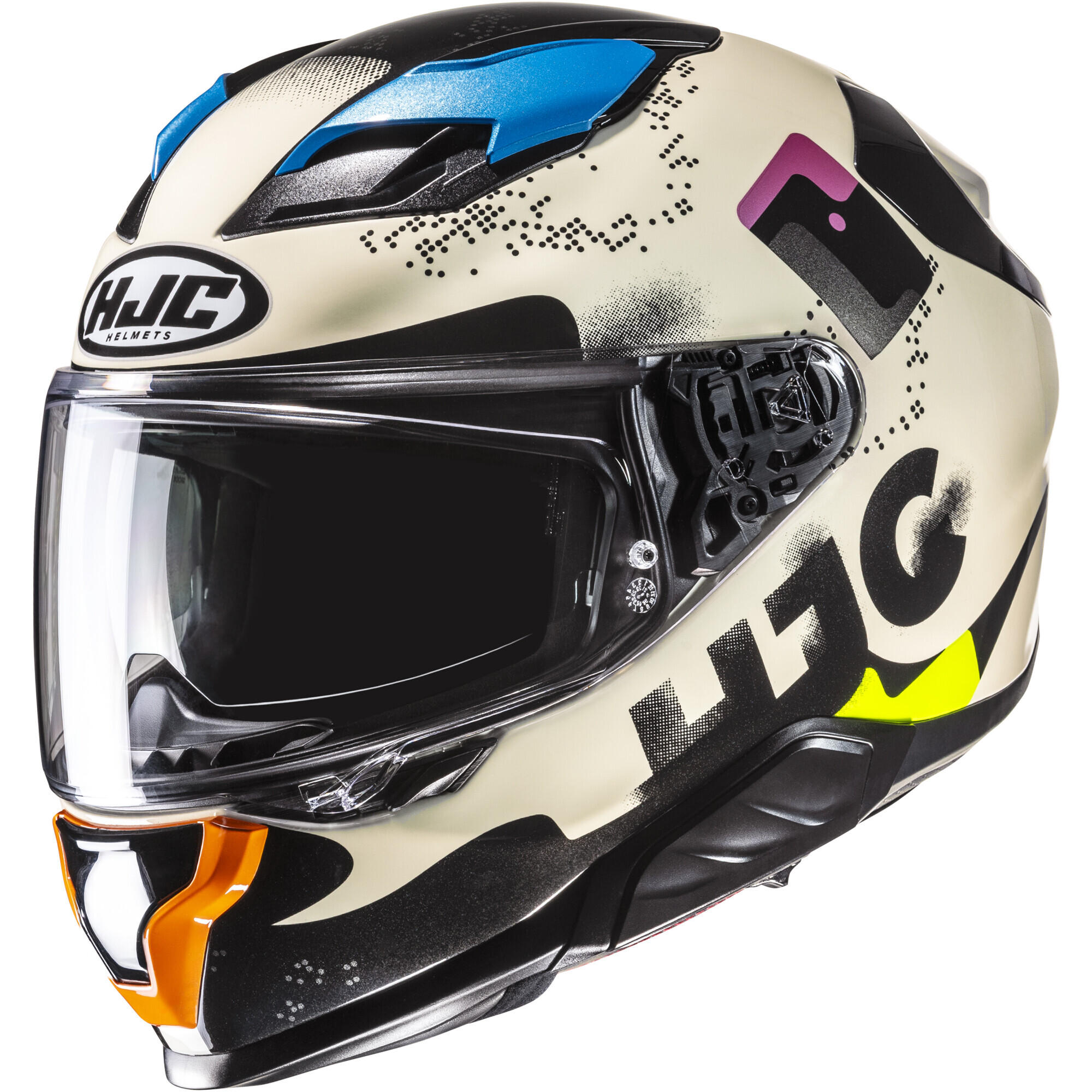 Casque HJC F71 Faco MC28 Beige Noir Bleu - L