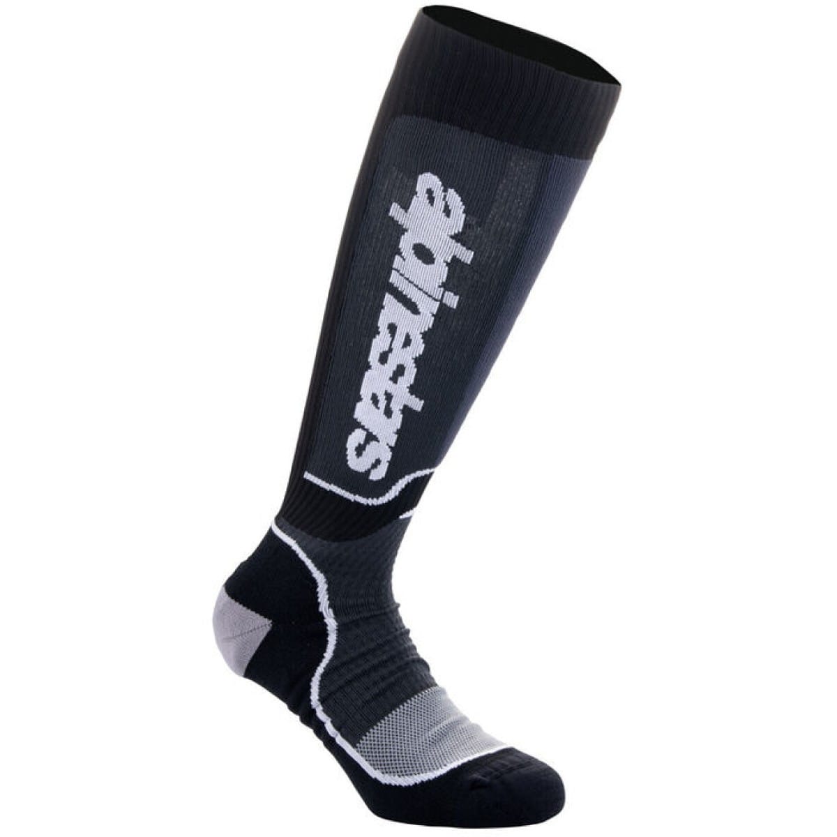 CHAUSSETTES CROSS ALPINESTARS MX PLUS NOIR BLANC / L