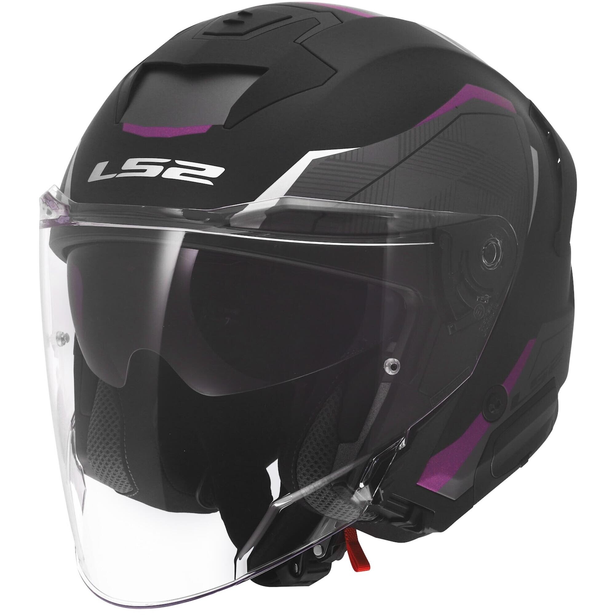 Casque LS2 OF618 Verso II Air Noir Violet - 3XL