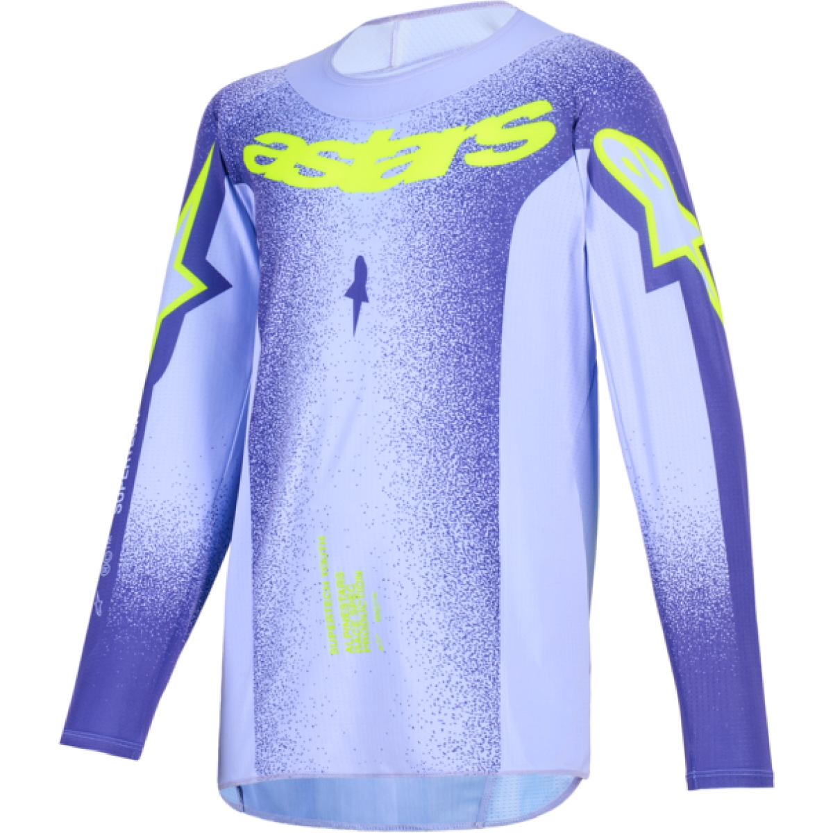 MAILLOT CROSS ENFANT ALPINESTARS SUPERTECH SCENZ VIOLET JAUNE FLUO / L