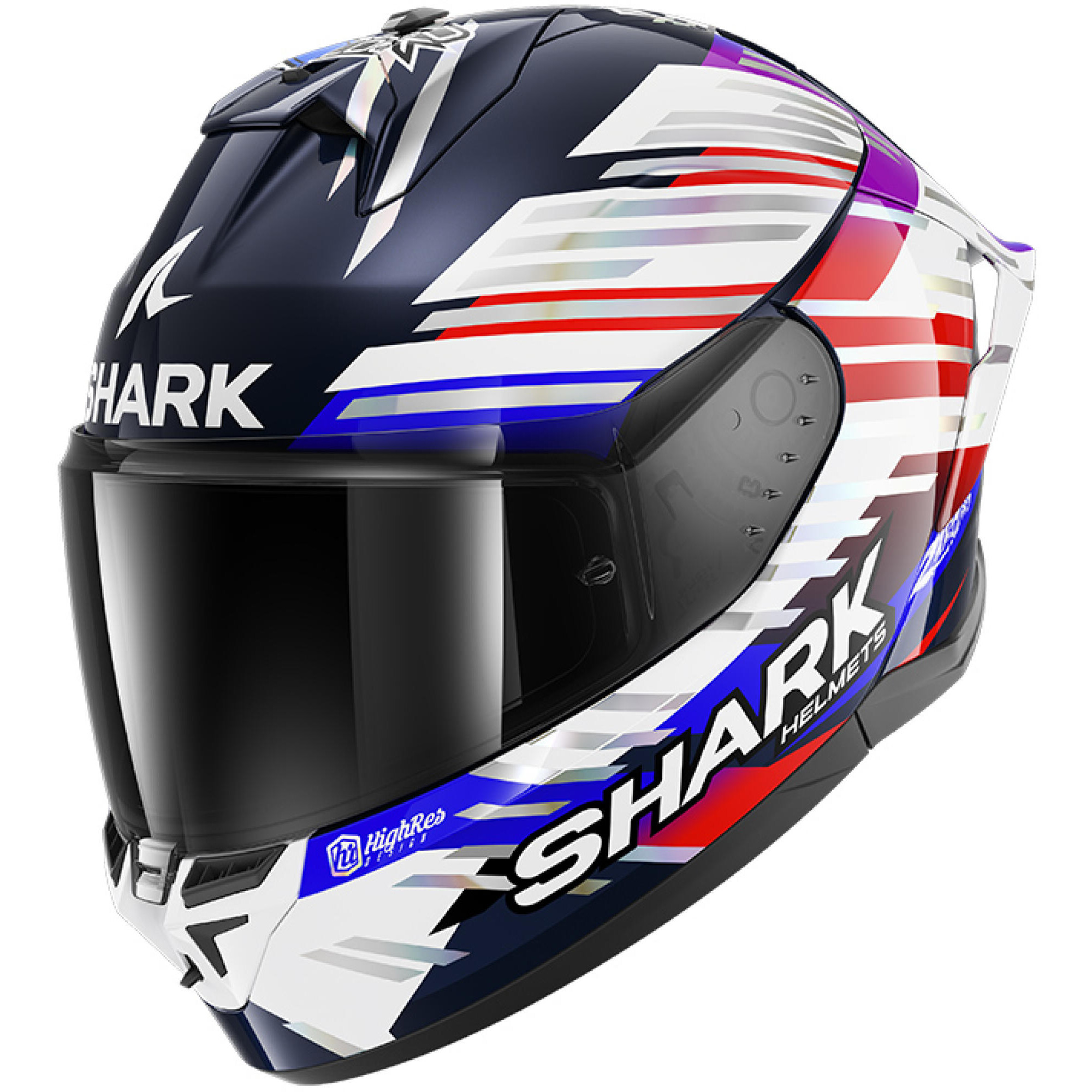 Casque Shark Skwal Cup Replica Zarco GP de France 2026 Bleu Chrome Rouge - L