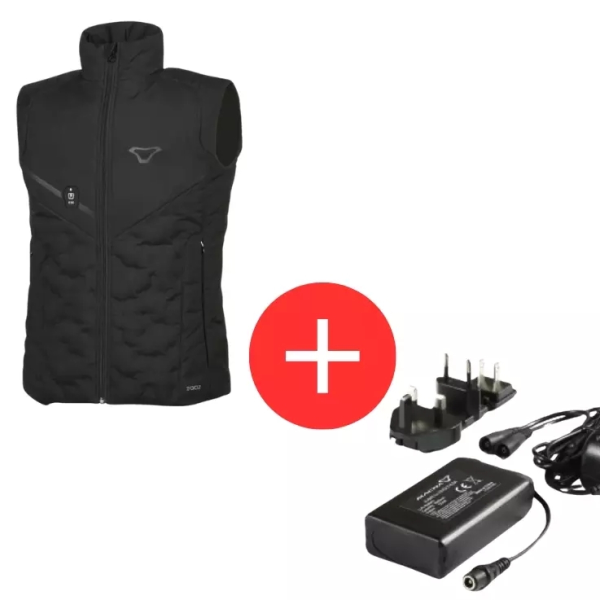 Pack Gilet Chauffant Macna Cloud Noir + Batterie Et Chargeur 7.4V