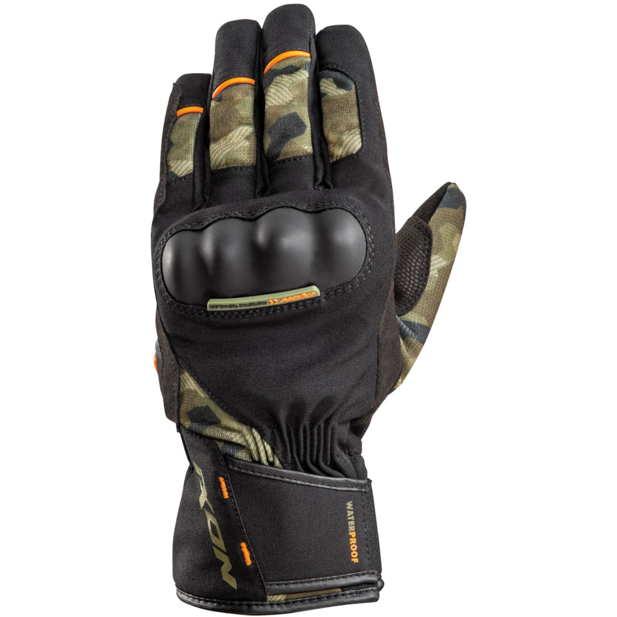 Gants Ixon Pro Russel Noir Kaki Camouflage Orange - 2XL