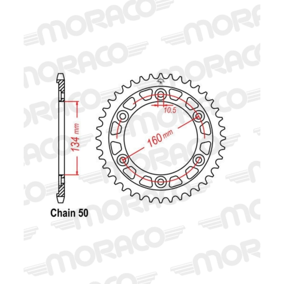 Couronne Alu Supersprox Jta1306-44-Blk 51-35048-44
