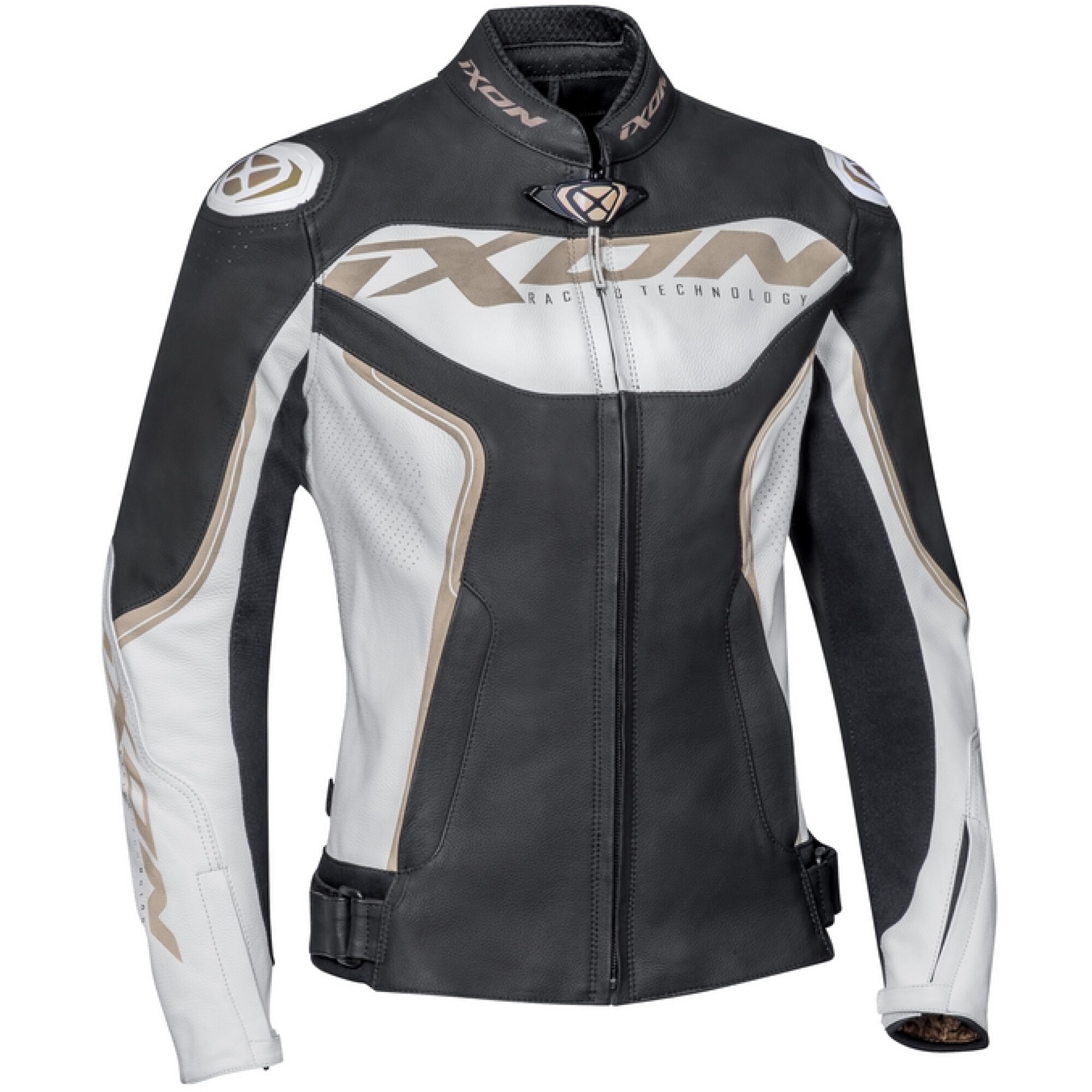 Blouson Femme Ixon Lady Trinity Blanc Noir Or - 2XL