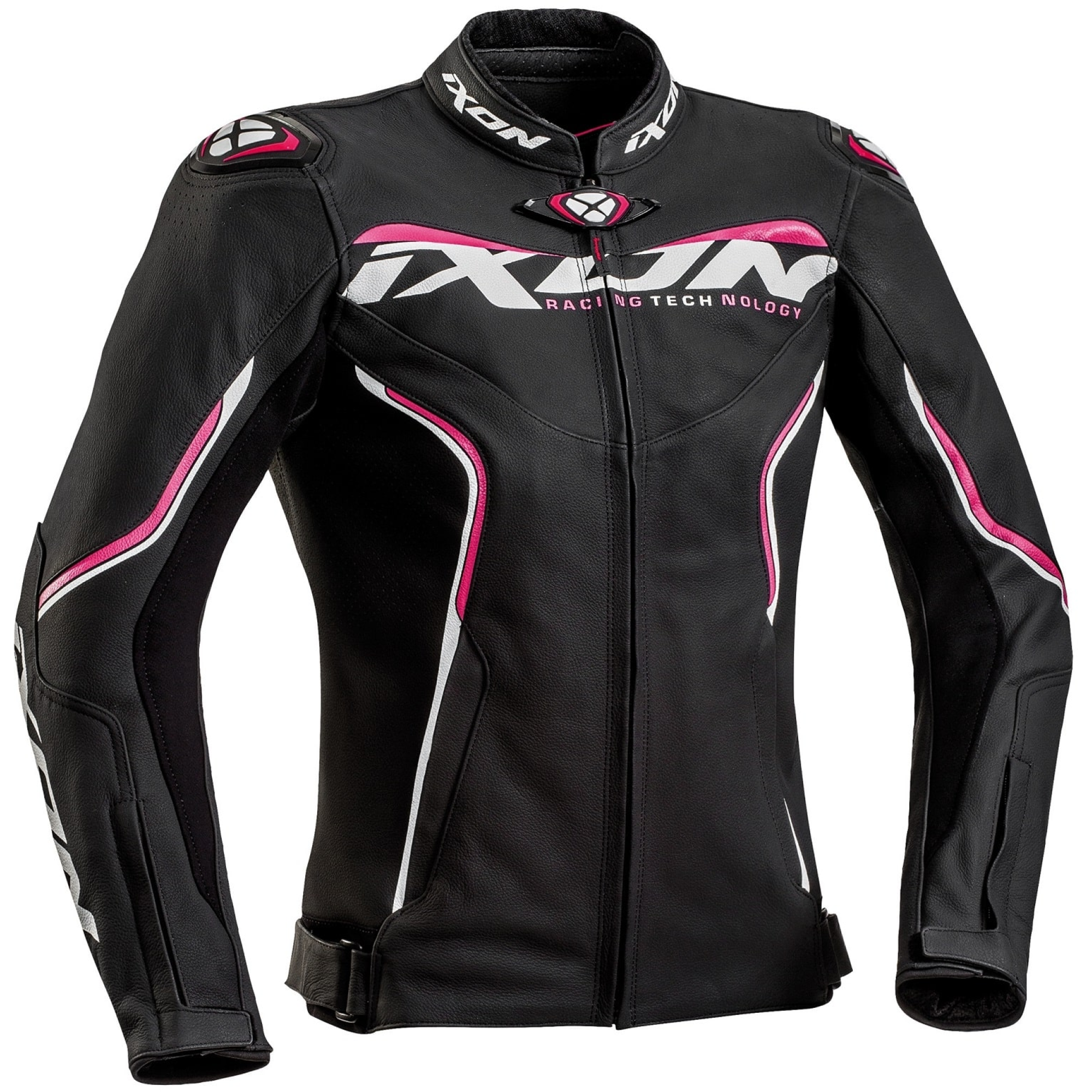 Blouson Femme Ixon Lady Trinity Noir Blanc Fuchsia - 2XL