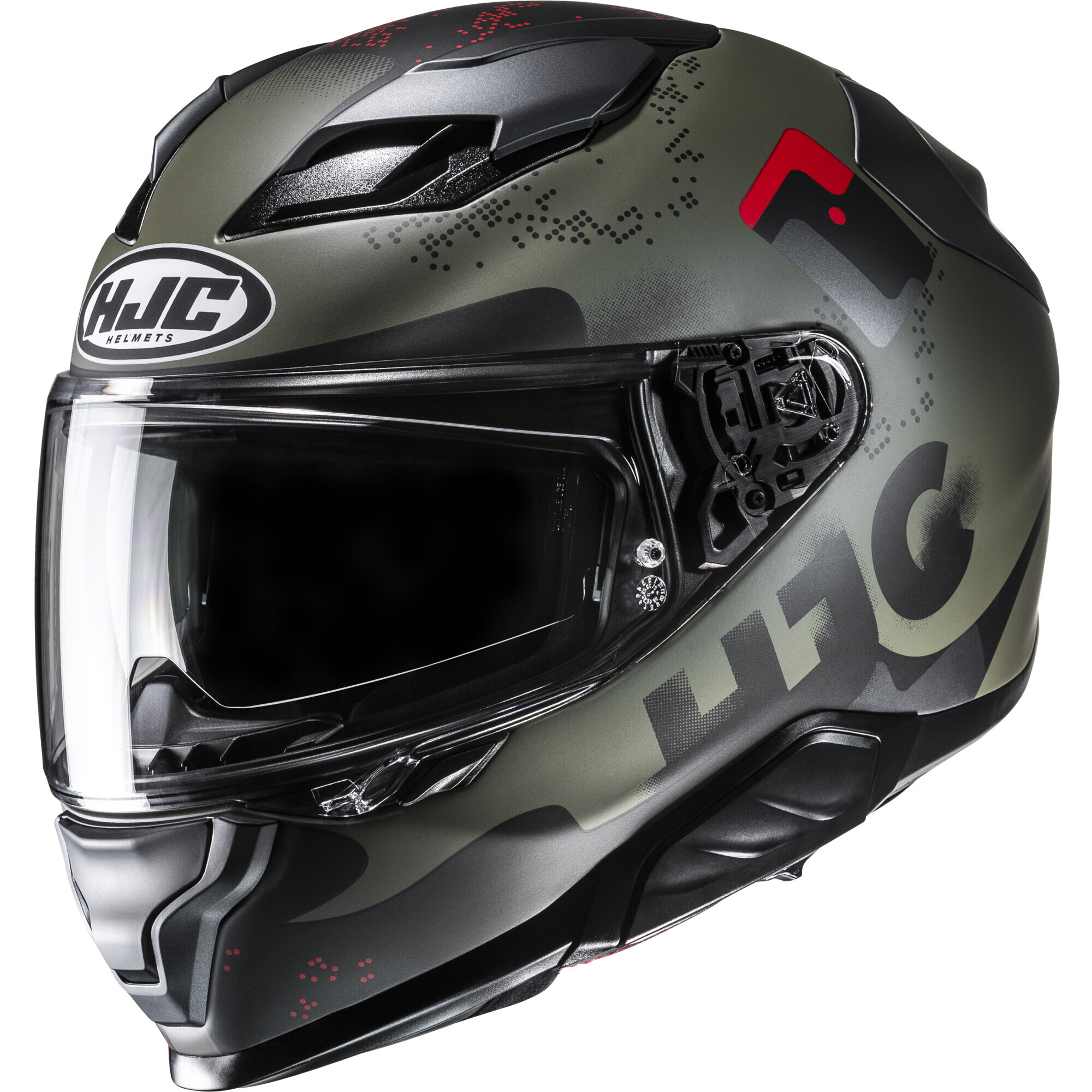 Casque HJC F71 Faco MC1SF Vert Noir Rouge Mat - L