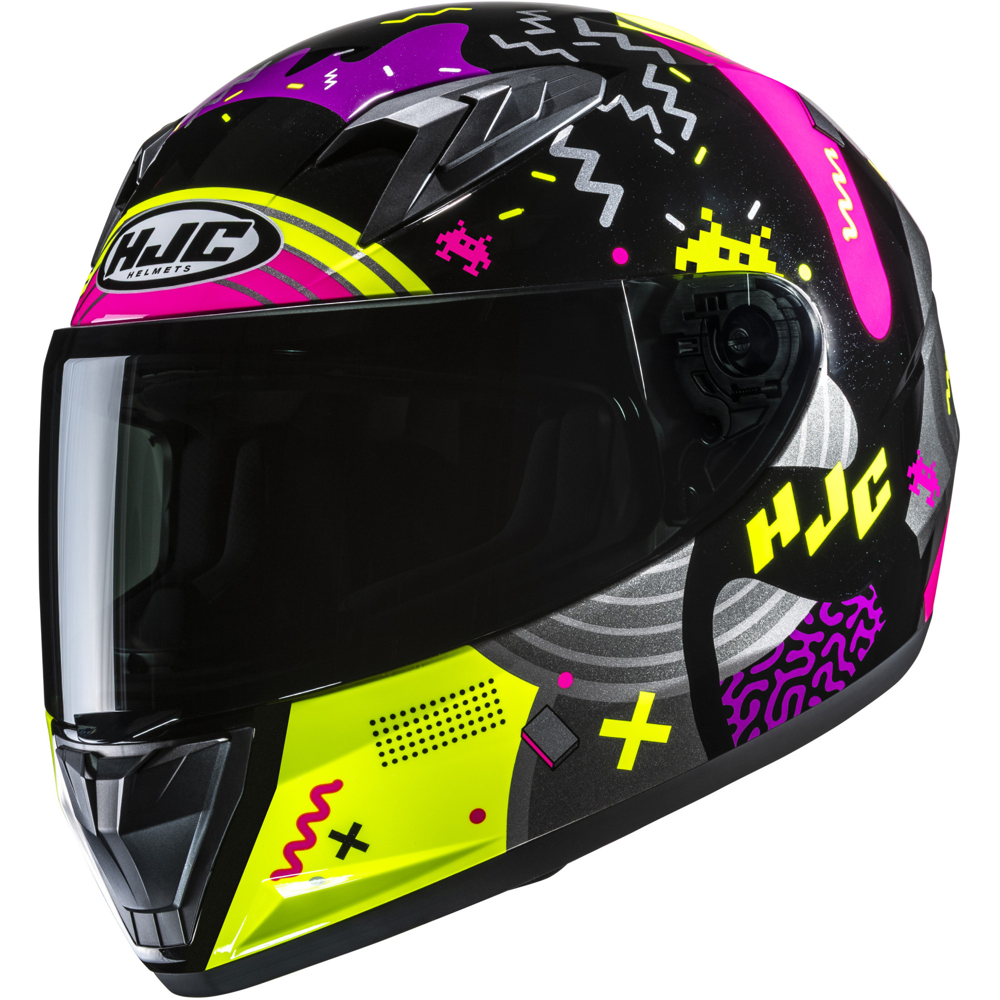 Casque HJC Y10 Mika MC3H Noir Rose Jaune - M