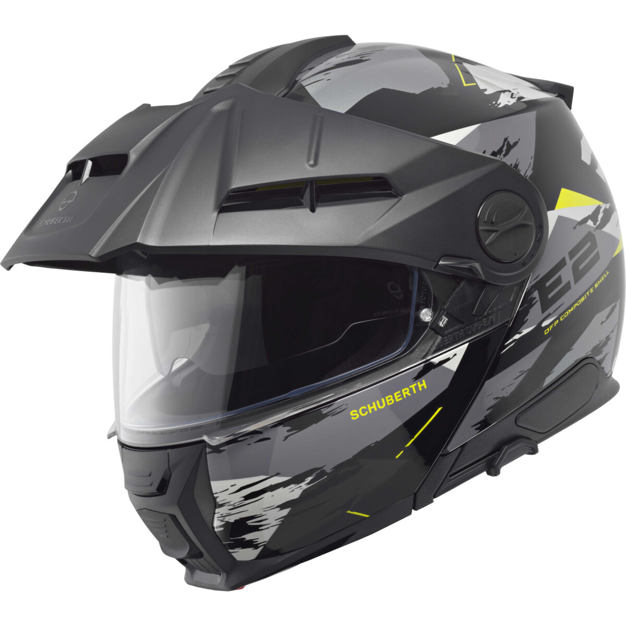 Casque Schuberth E2 Trail Jaune Noir Gris Mat - 3XL