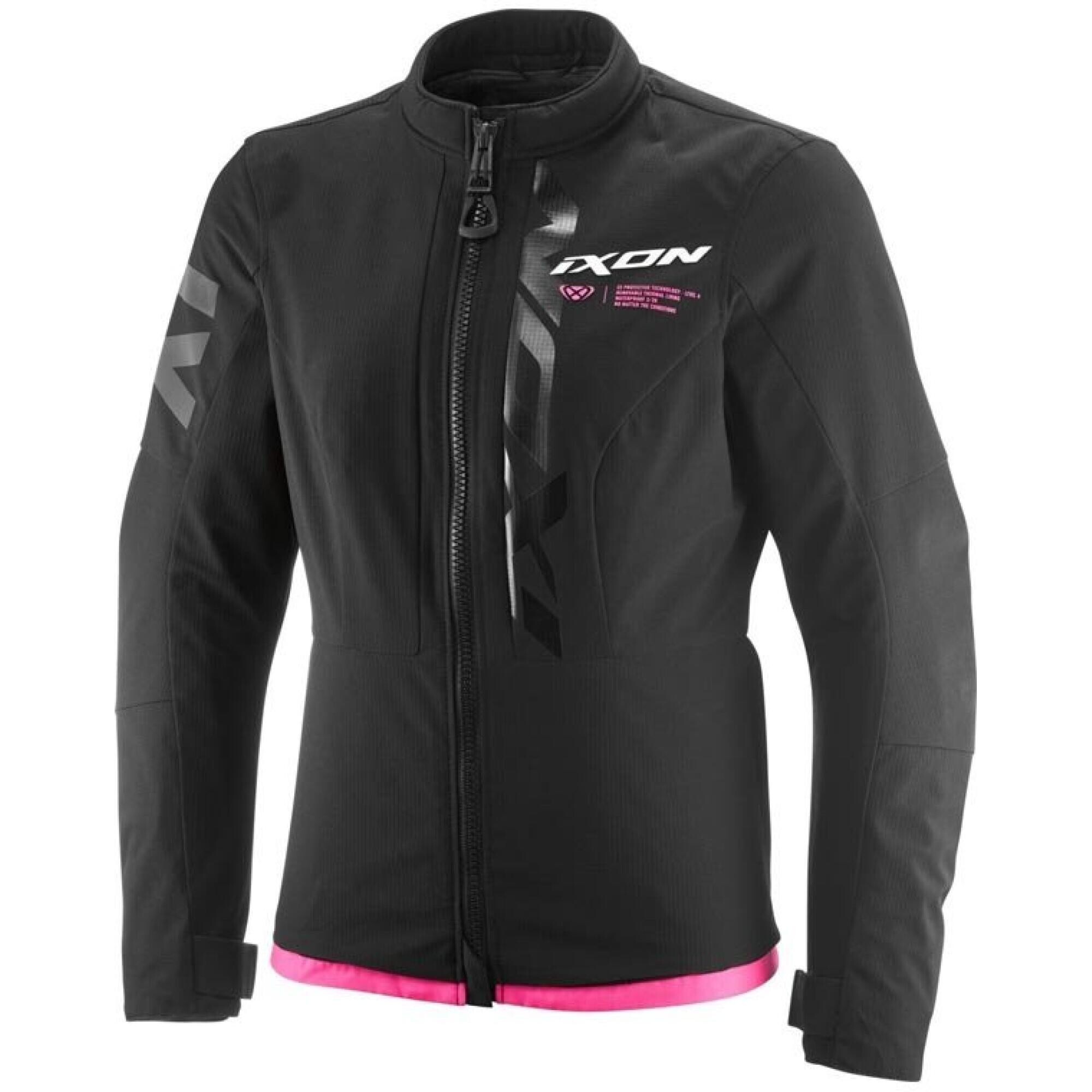 Blouson Femme Ixon Combat Lady Noir Blanc Rose Vif - 2XL