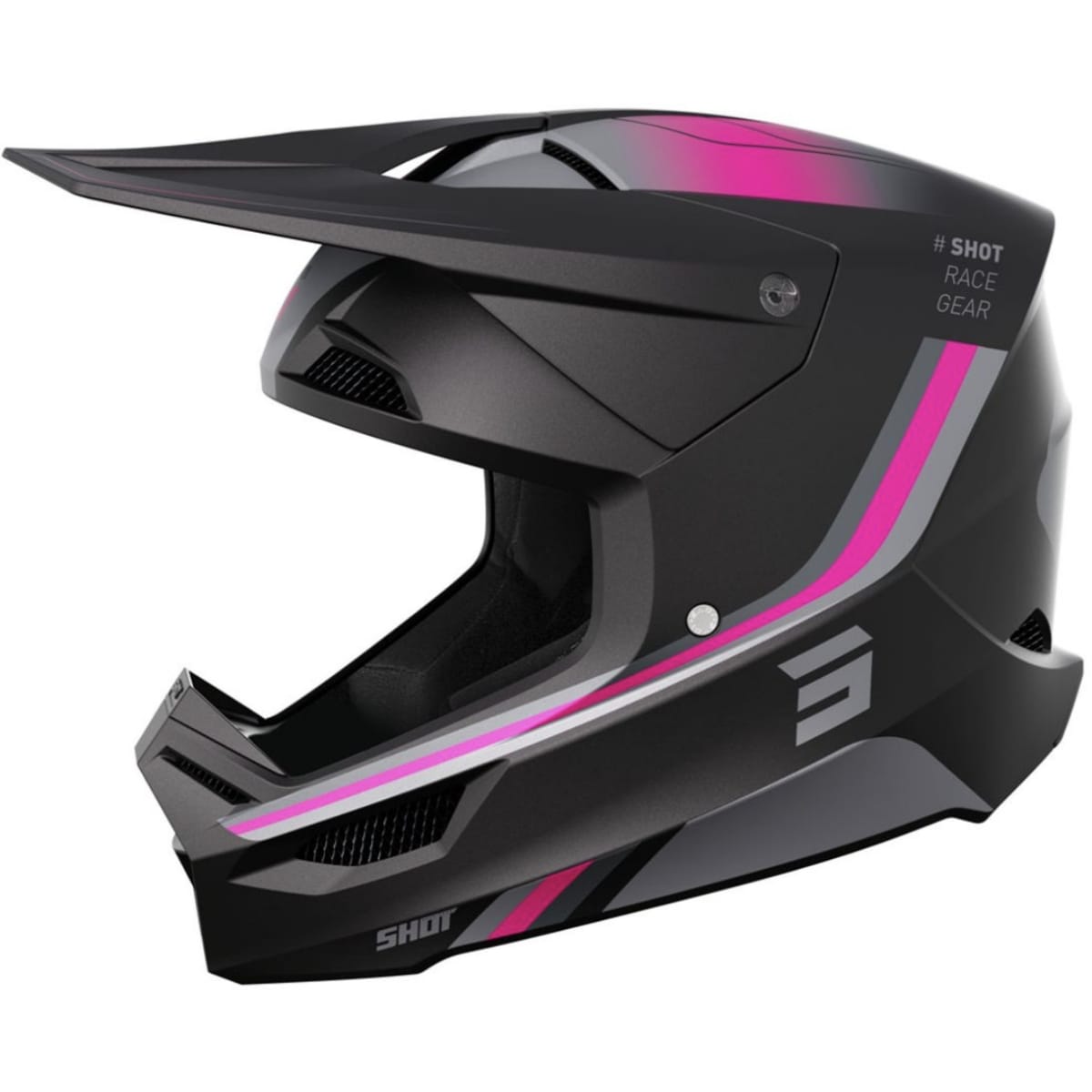 CASQUE CROSS SHOT FURIOUS AIM NOIR ROSE MAT / L