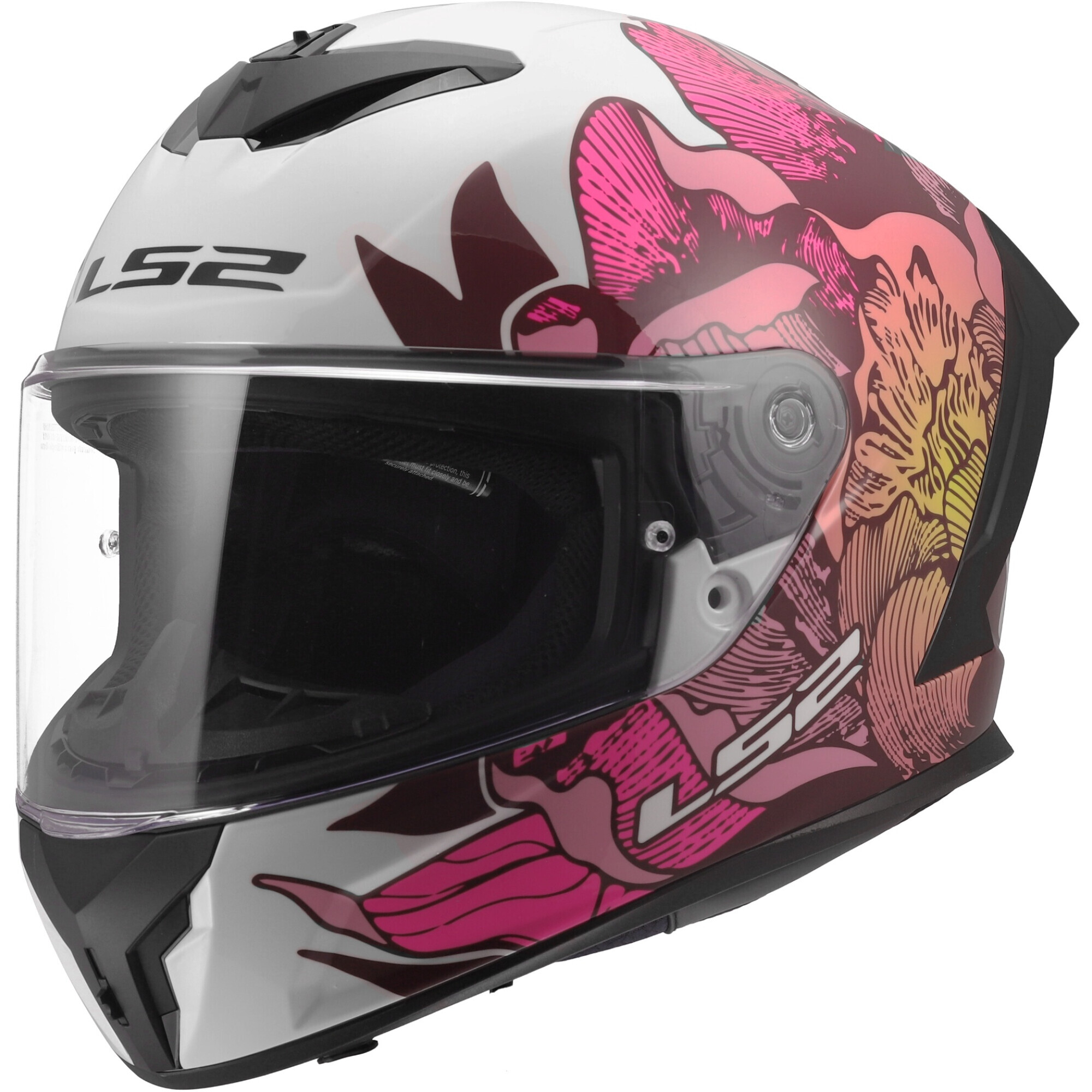 Casque LS2 FF820 Rapid III Poppies II Blanc Rose - 2XS