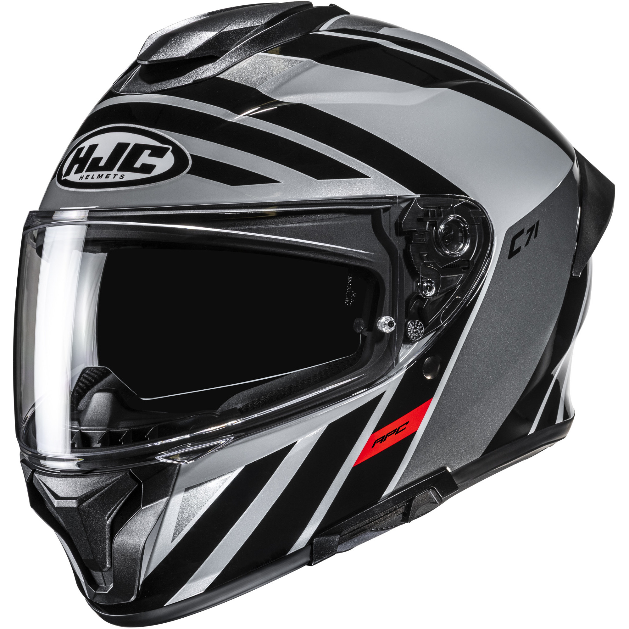 Casque HJC C71 Faber MC5 Noir Gris Rouge - L