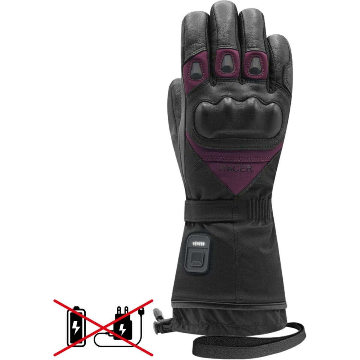 GANTS CHAUFFANTS RACER HEAT 5 MIXTE NOIR BORDEAUX / 4XL