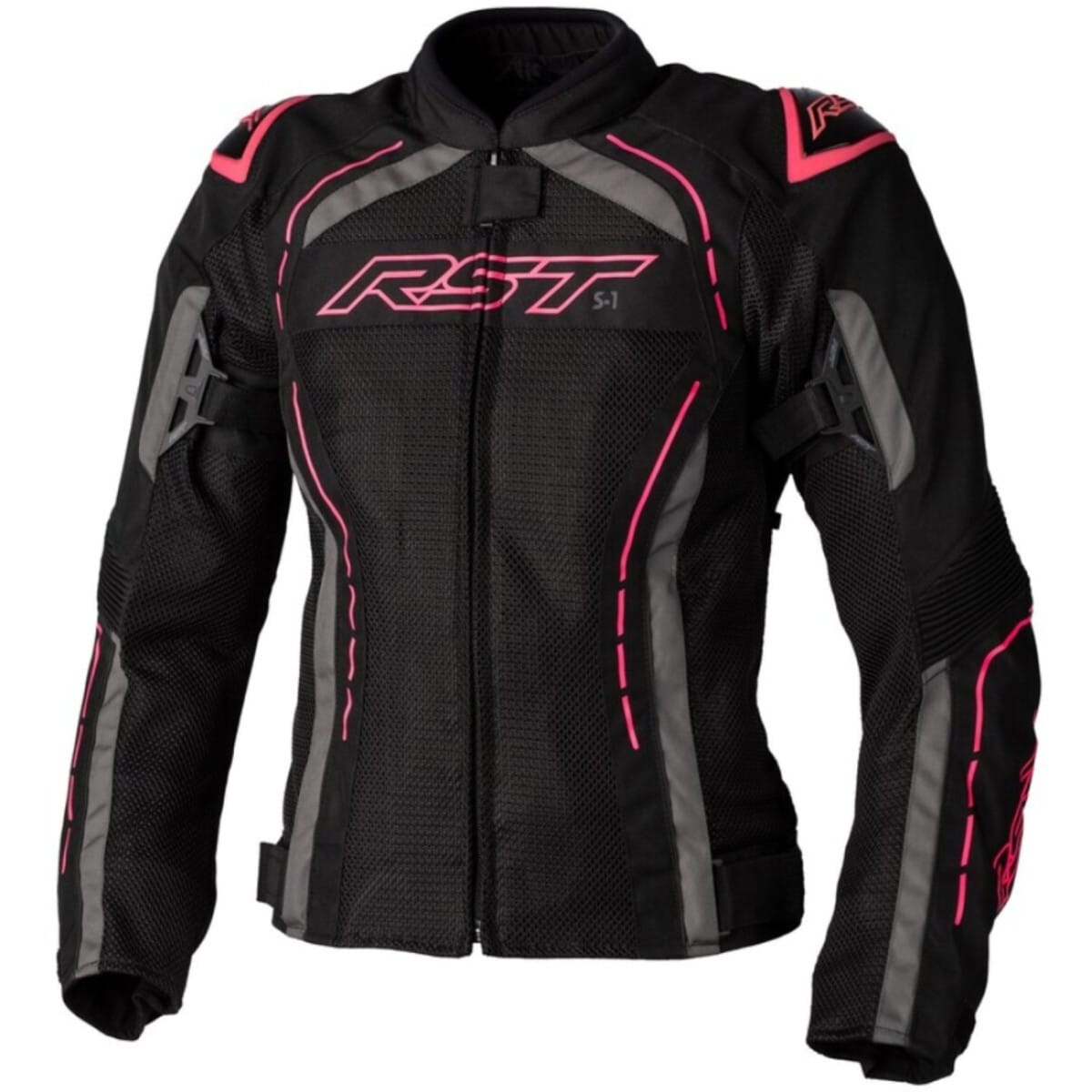 BLOUSON LADY RST S-1 MESH NOIR ROSE FLUO / XL