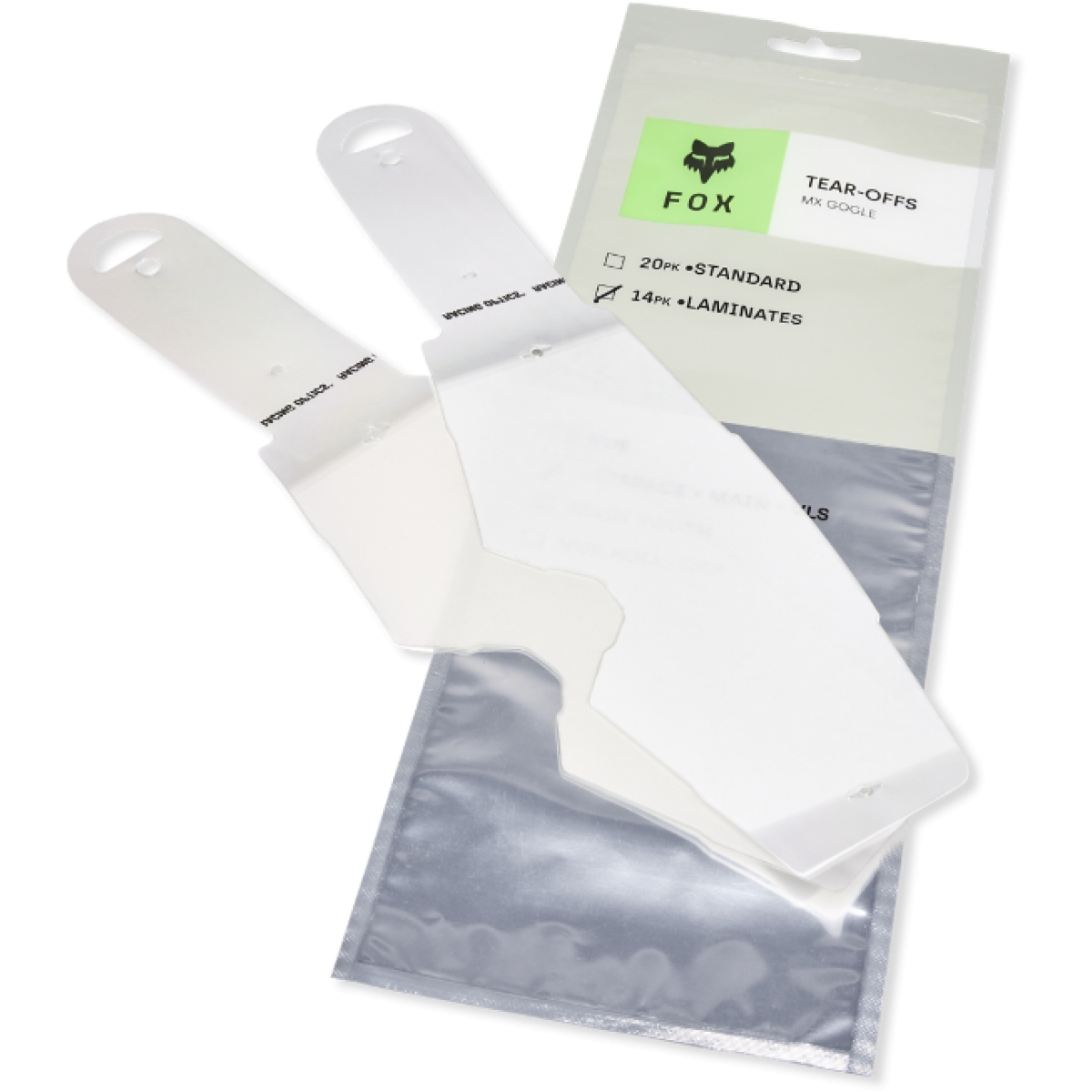 2 LOTS DE 7 TEAR-OFFS LAMINÉS FOX MX24 POUR MASQUES AIRSPACE OU MAIN CLAIR