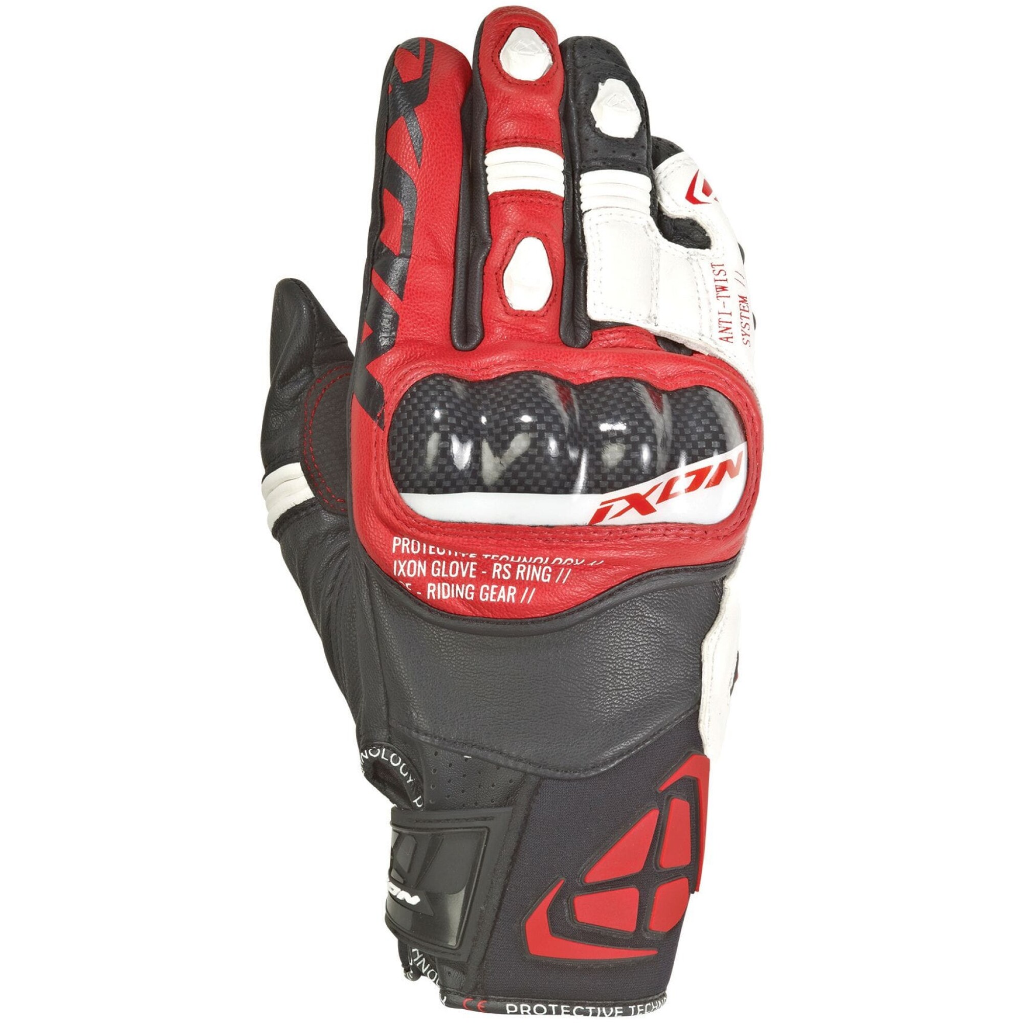 Gants Ixon RS Ring Noir Blanc Rouge - 2XL
