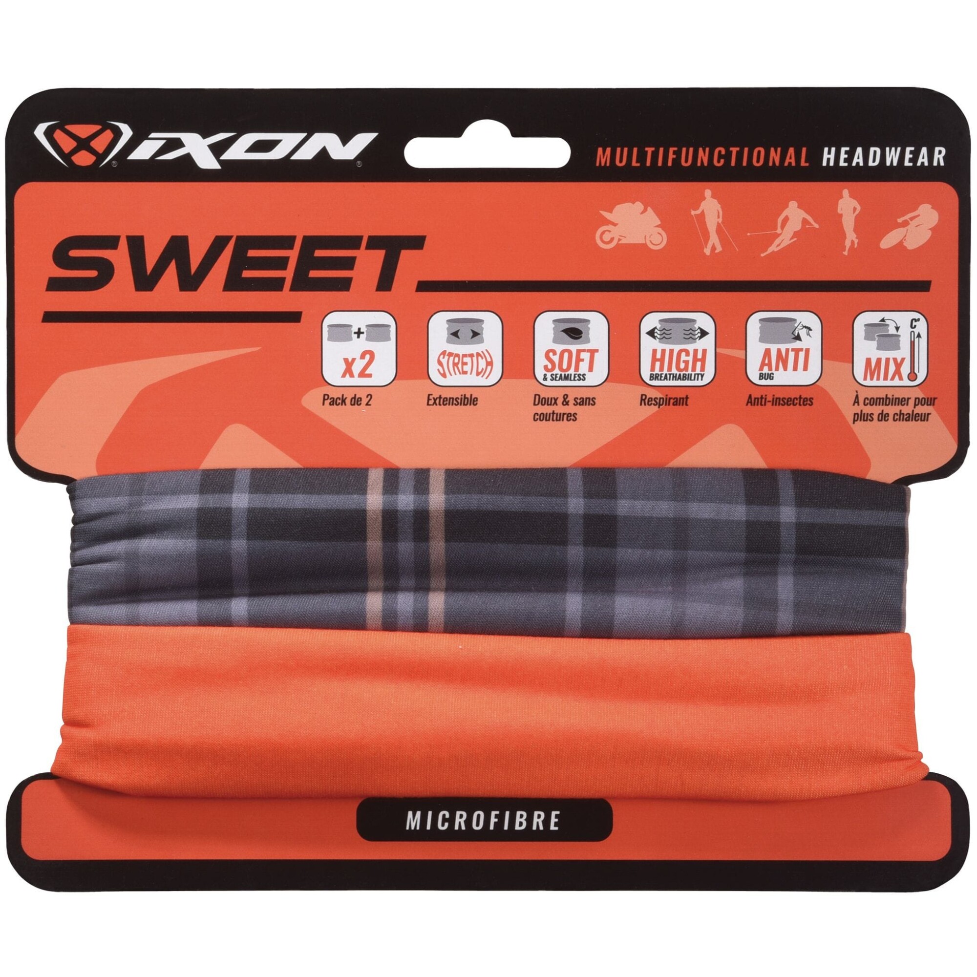 Tour de Cou Ixon Sweet Square Noir Orange