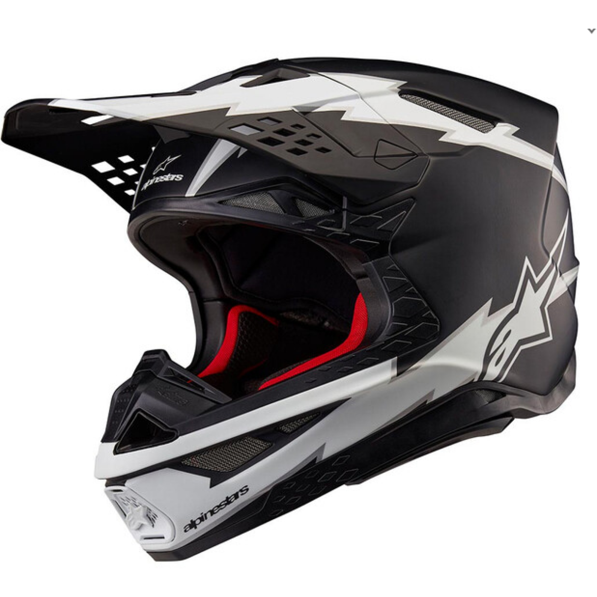 Casque Cross Alpinestars Supertech SM10 Ampress Noir Blanc Mat - 2XL