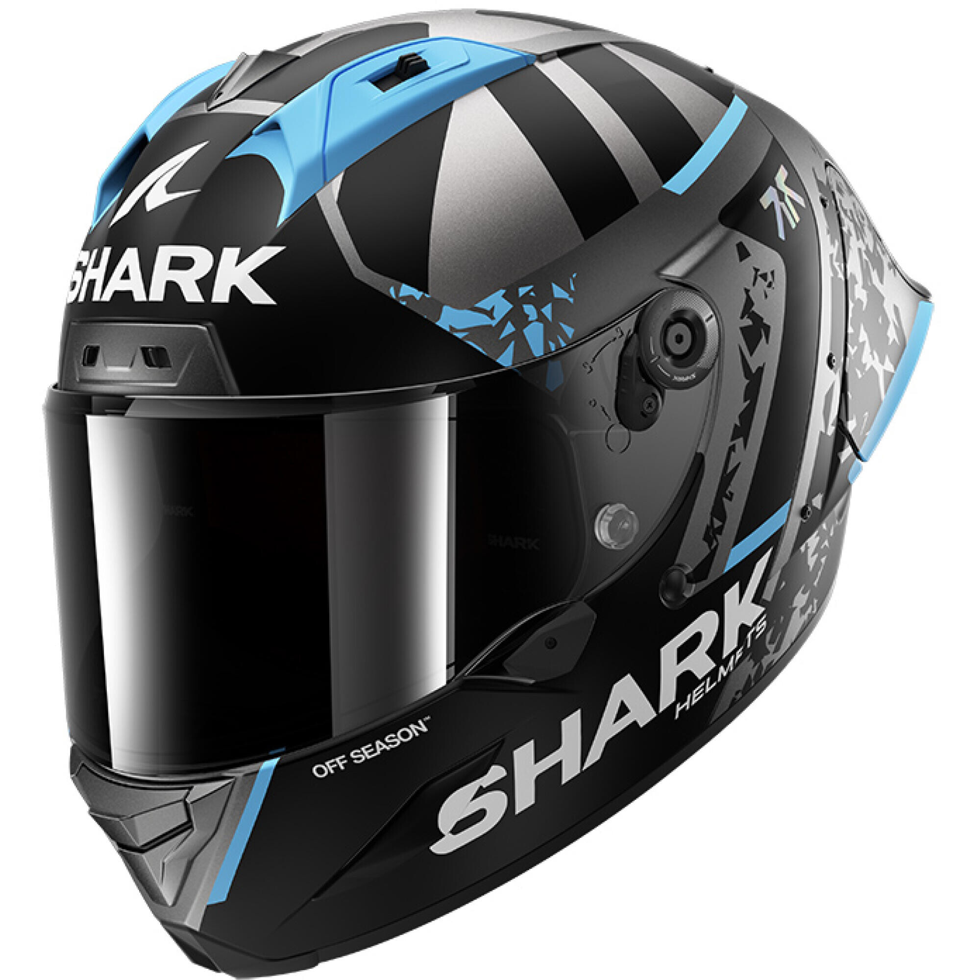 Casque Shark Aeron-GP FIM Racing #2 Replica Raul Fernandez Winter Test Anthracite Bleu Argent - M
