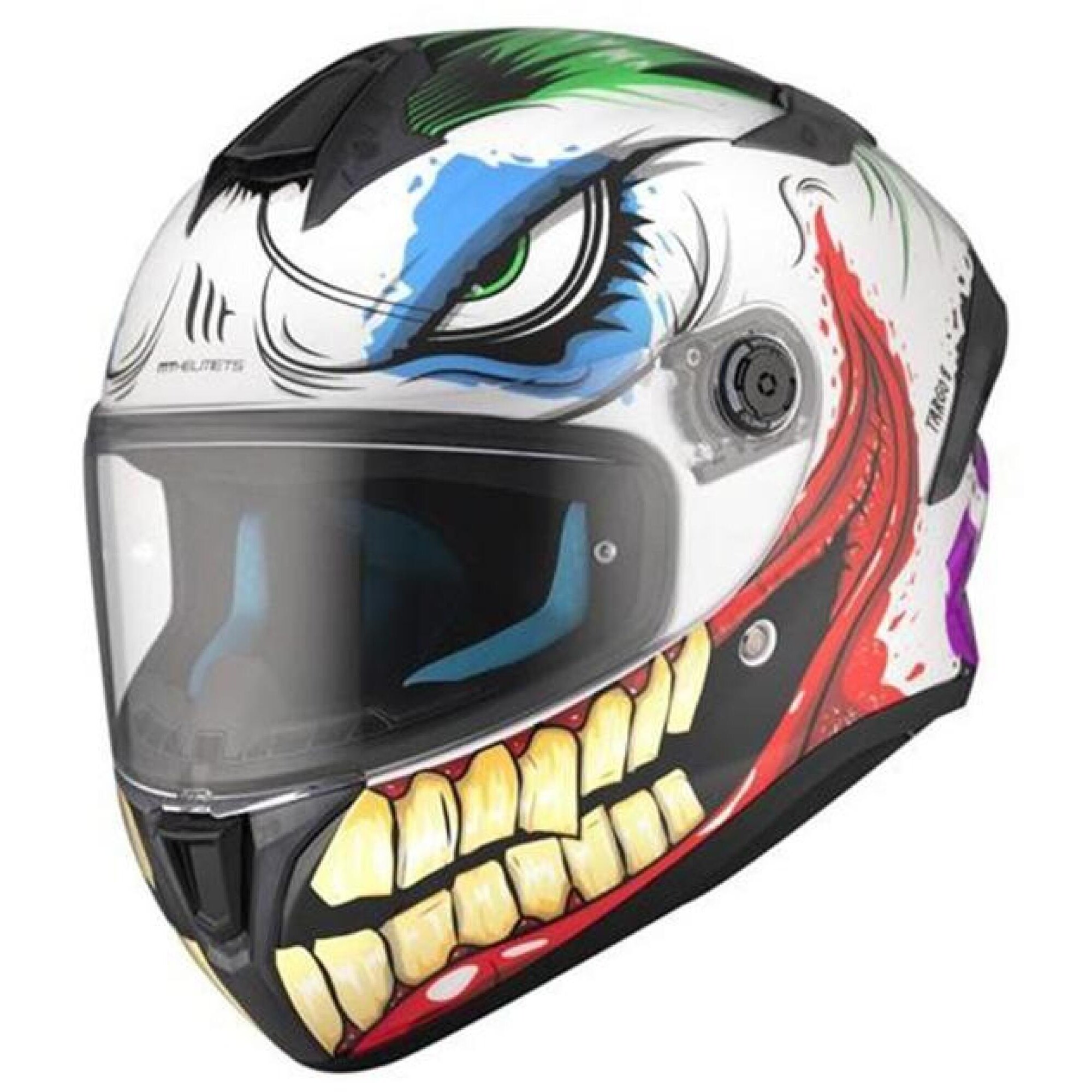 Casque MT Helmets Targo S Joke A5 Blanc Rouge Violet Brillant - L