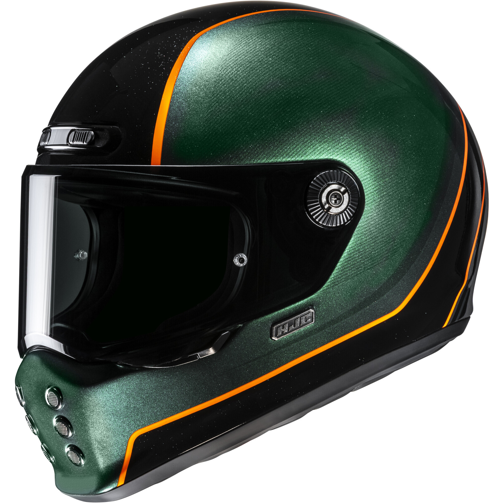 Casque HJC V10 Hodu MC47 Vert Noir - L