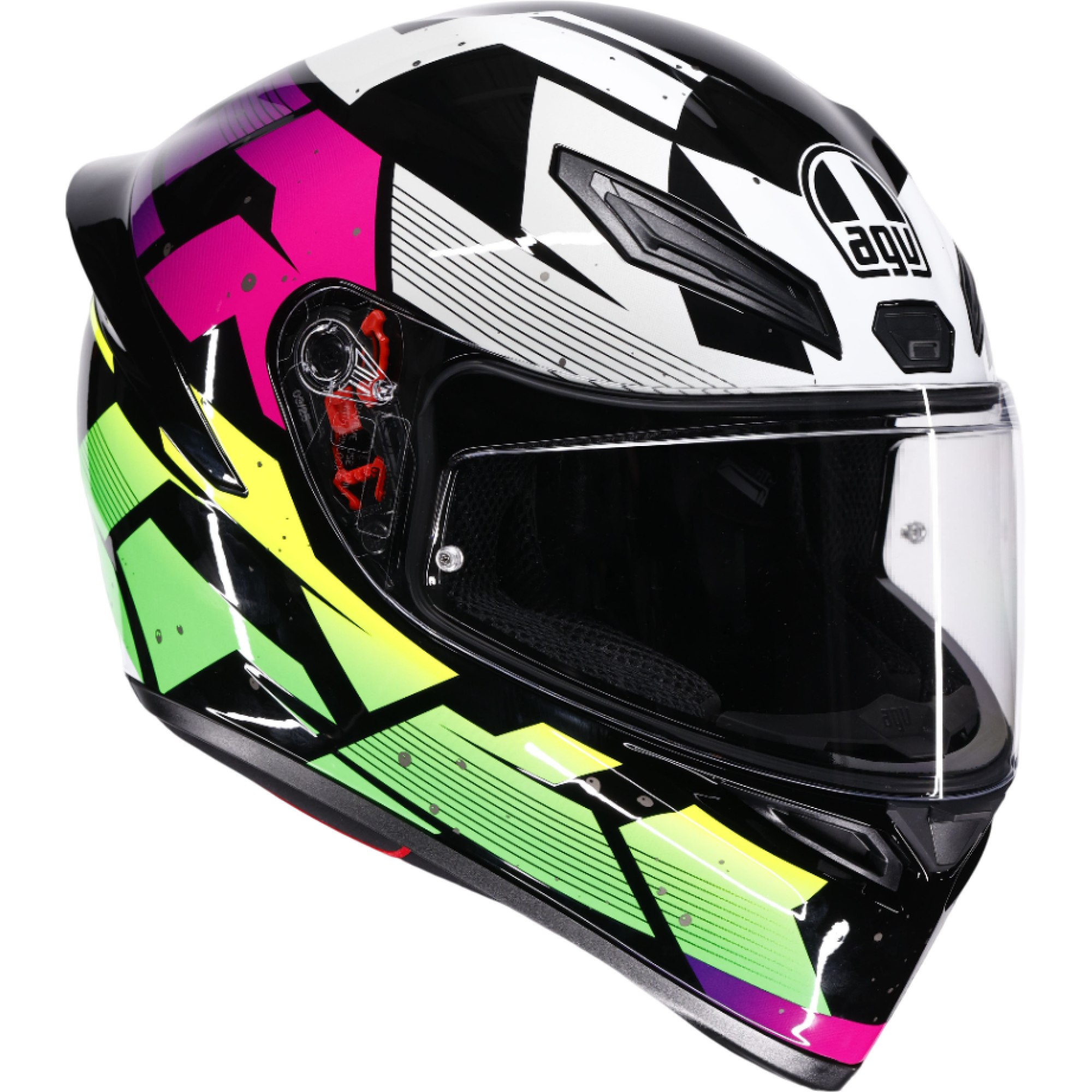 Casque AGV K1 S Punkpulse Noir Rose Vert - 2XL