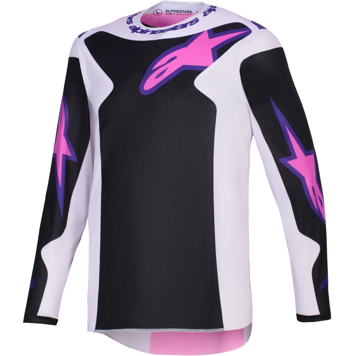 MAILLOT ALPINESTARS FLUID GRID MX26 L/NOIR GRIS ROSE 1568
