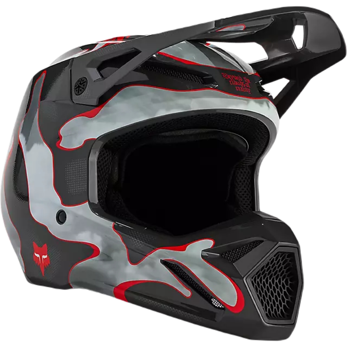 CASQUE CROSS ENFANT FOX V1 ATLAS GRIS ROUGE / S